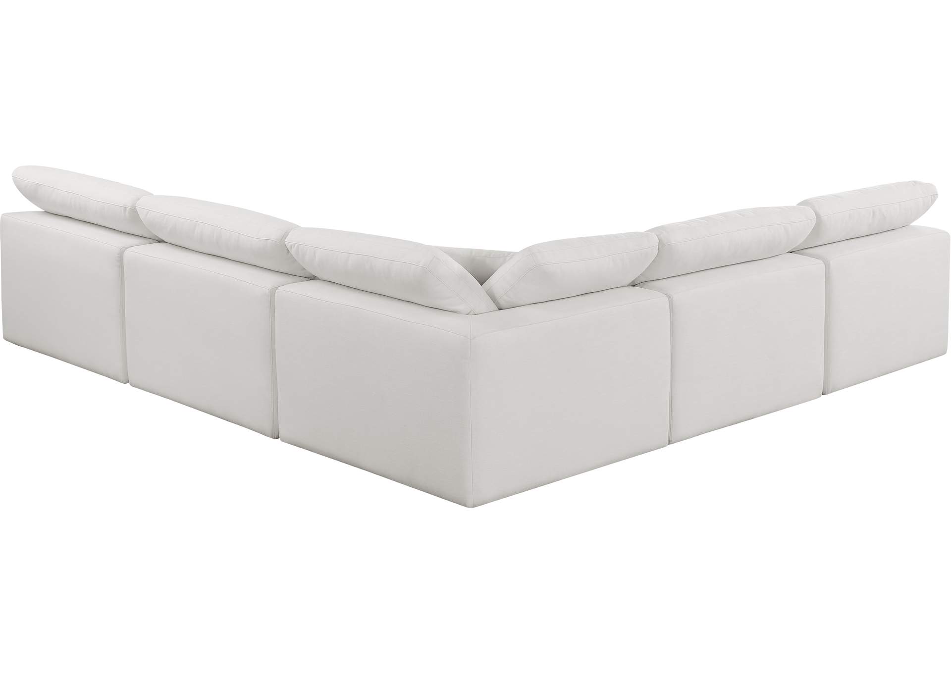 Comfy Cream Linen Textured Fabric Modular Sectional,Meridian Furniture