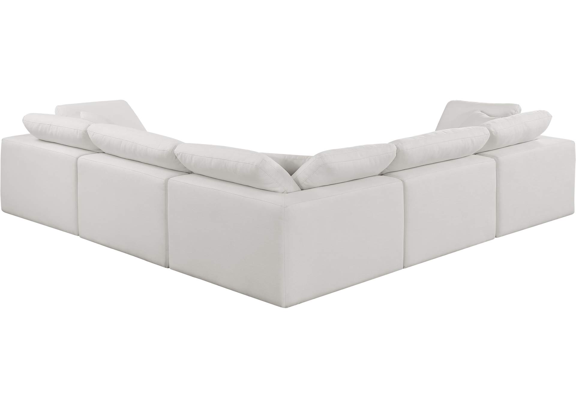 Comfy Cream Linen Textured Fabric Modular Sectional,Meridian Furniture