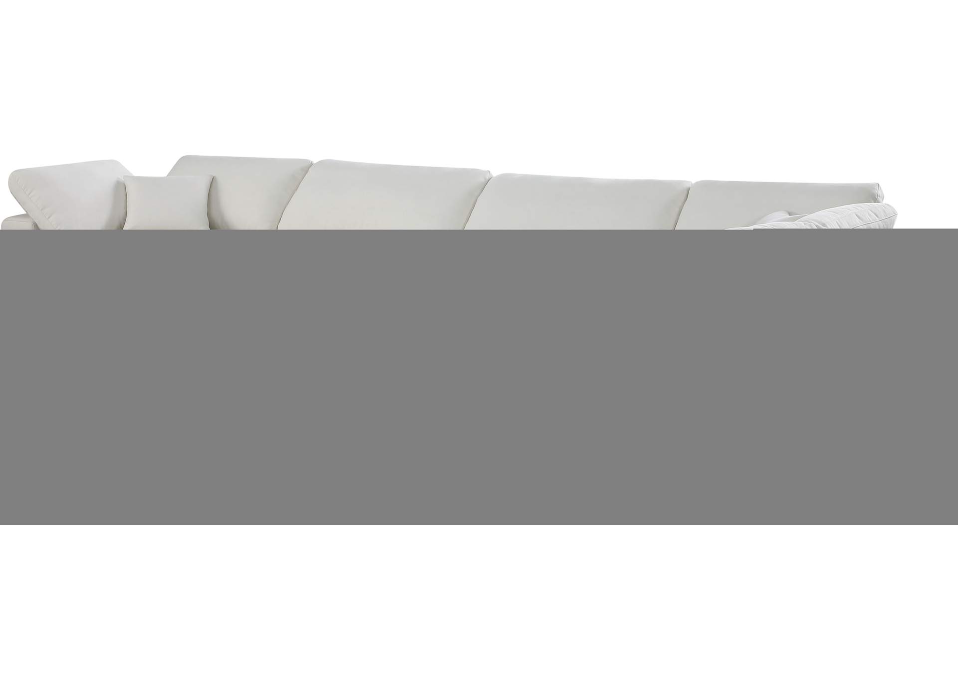 Comfy Cream Linen Textured Fabric Modular Sectional,Meridian Furniture