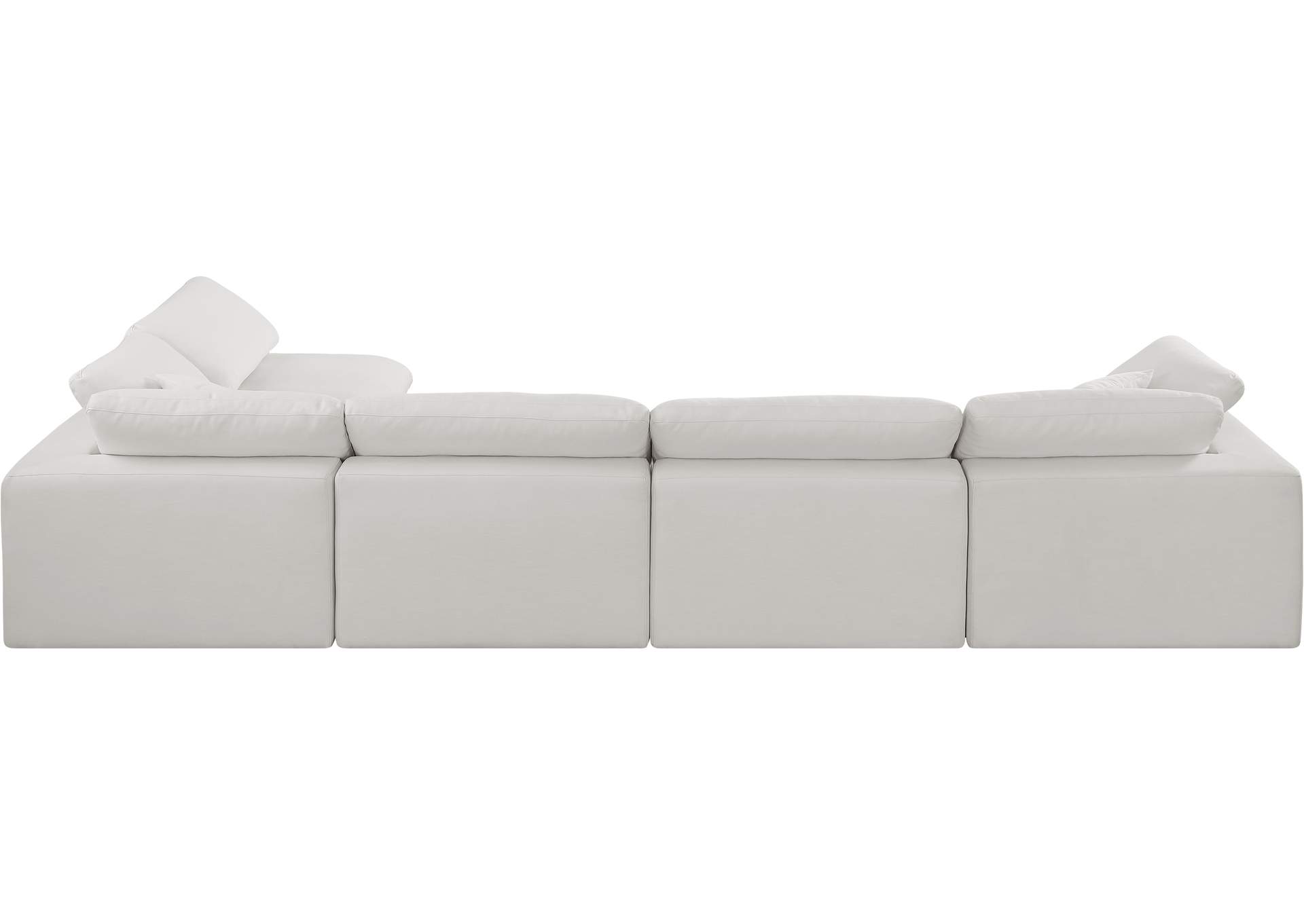 Comfy Cream Linen Textured Fabric Modular Sectional,Meridian Furniture