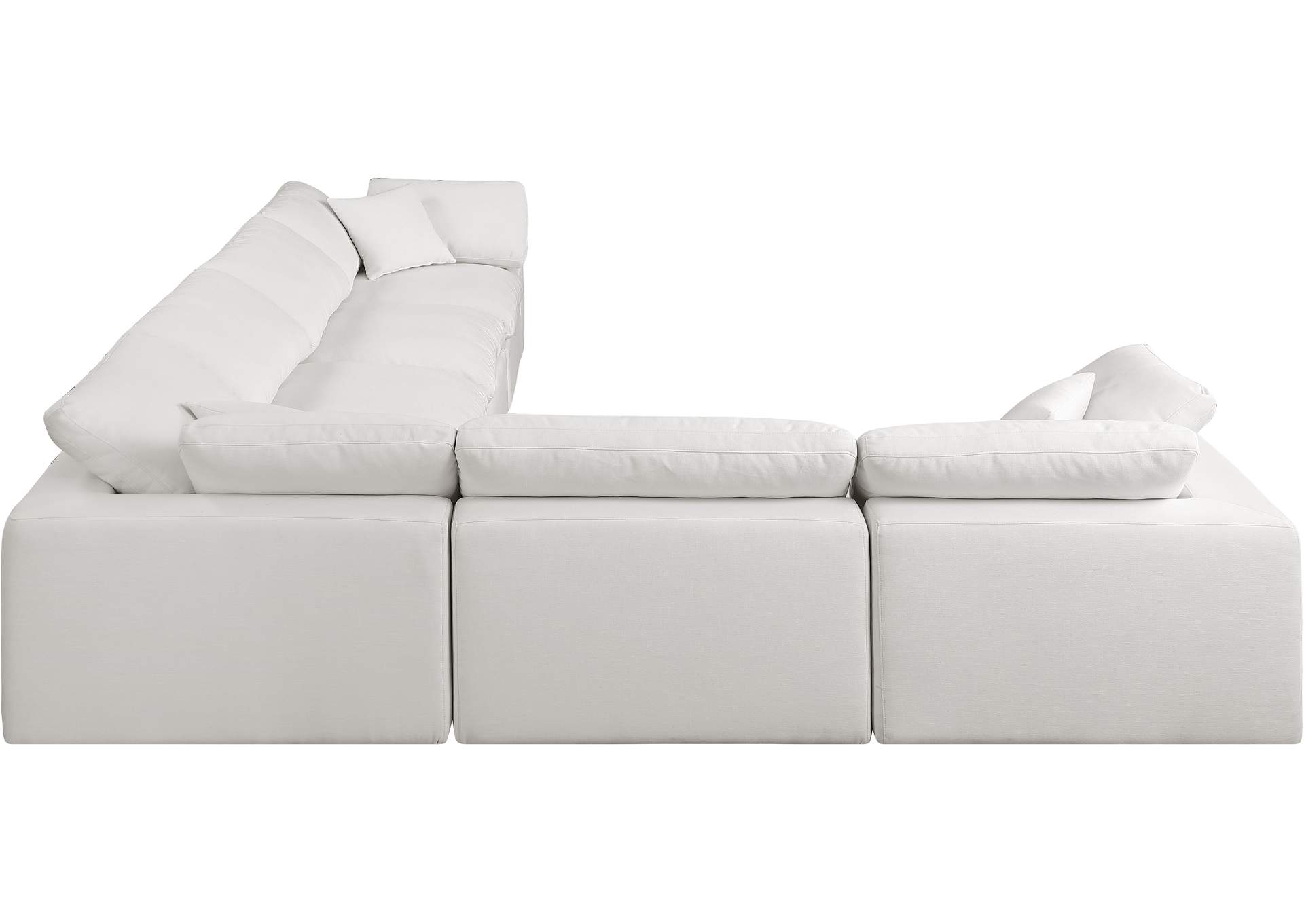 Comfy Cream Linen Textured Fabric Modular Sectional,Meridian Furniture