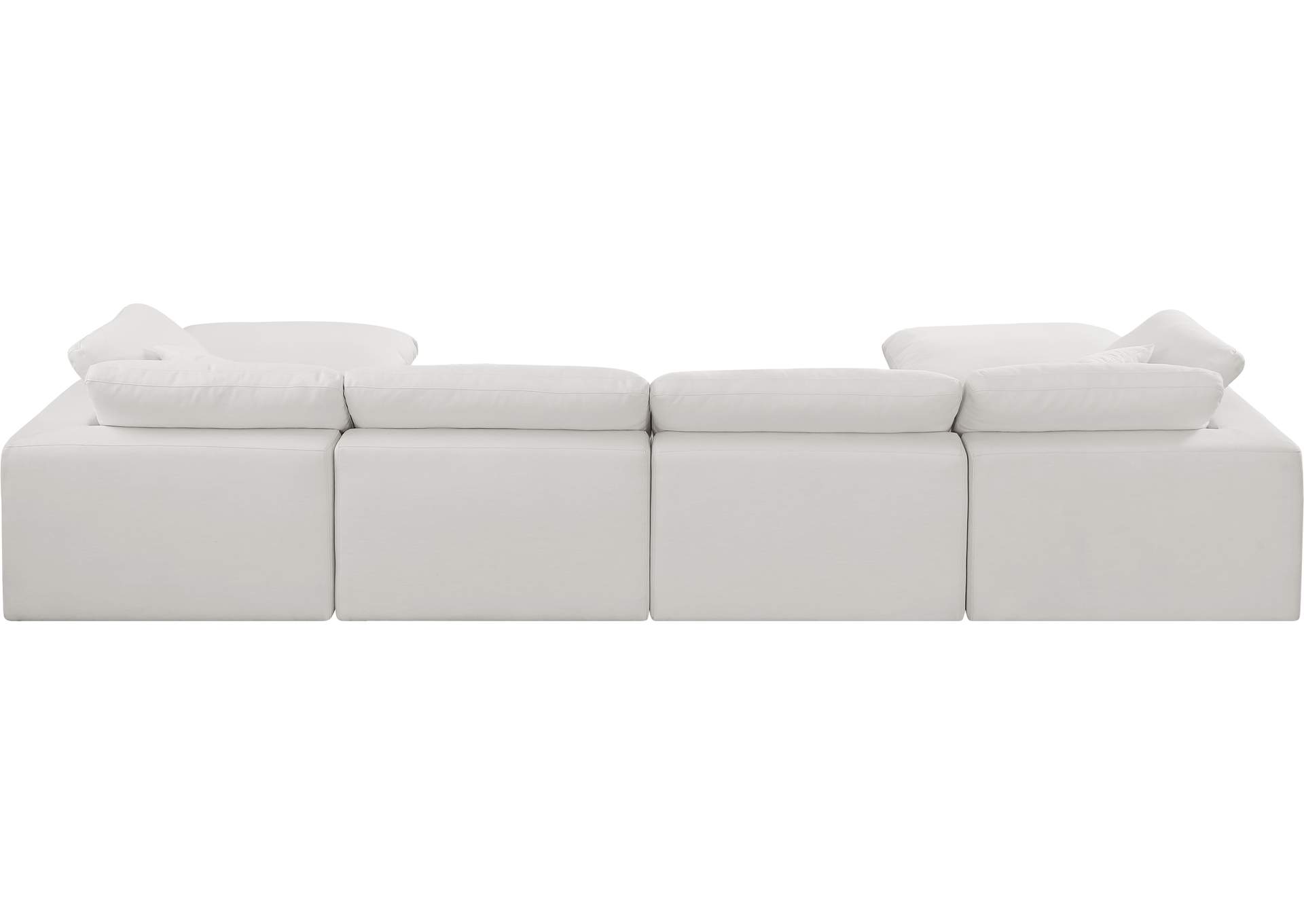 Comfy Cream Linen Textured Fabric Modular Sectional,Meridian Furniture