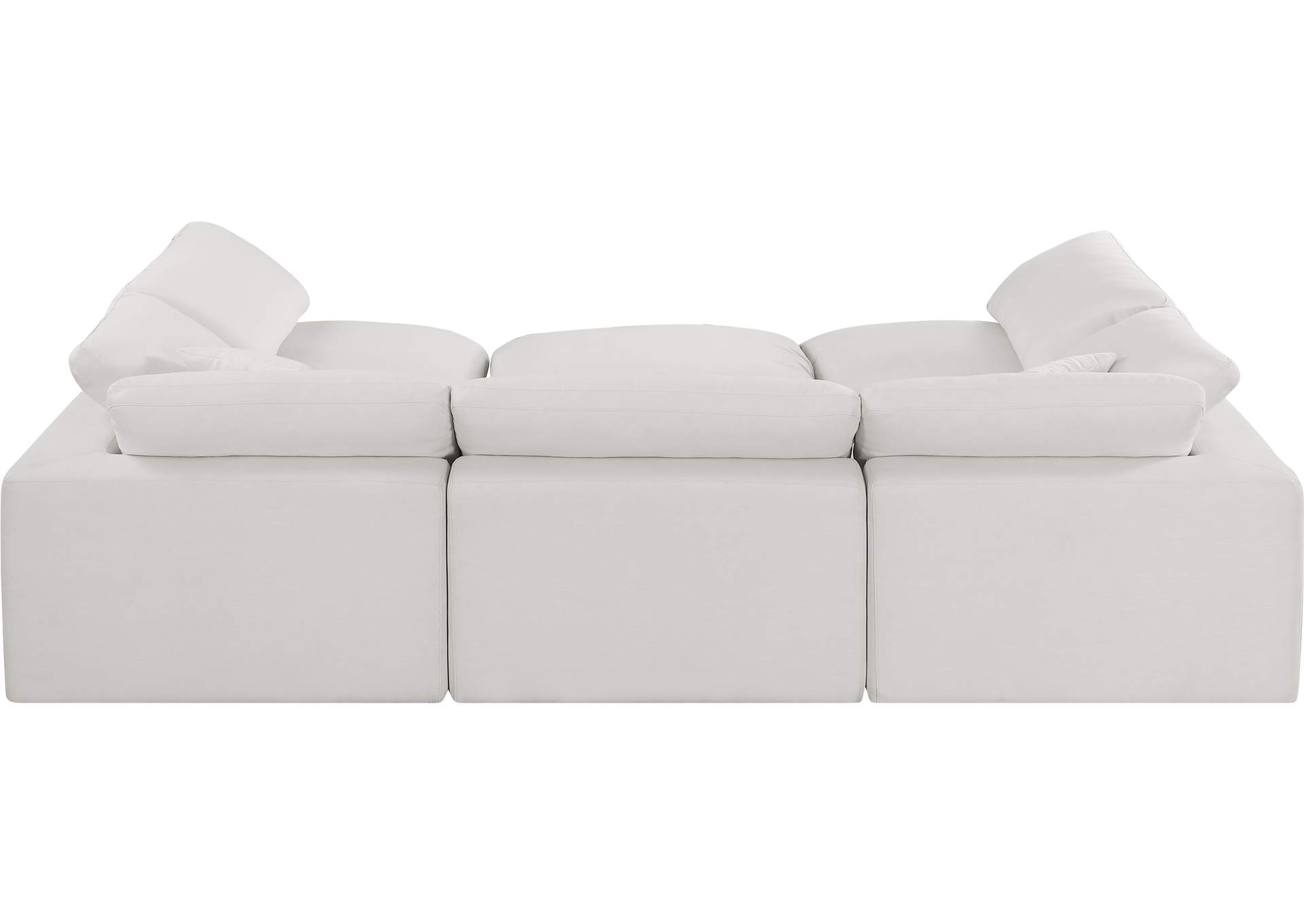 Comfy Cream Linen Textured Fabric Modular Sectional,Meridian Furniture
