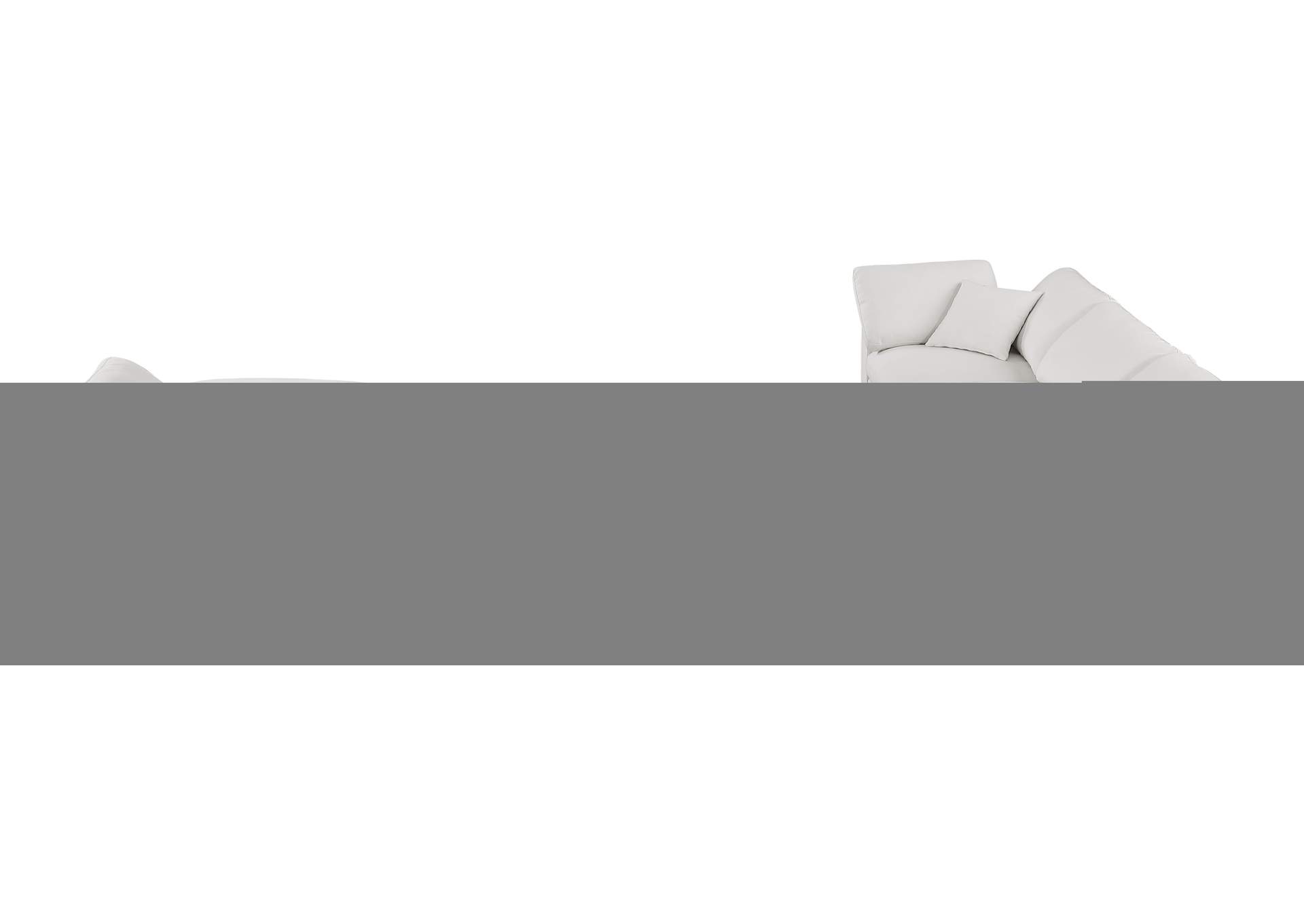 Comfy Cream Linen Textured Fabric Modular Sectional,Meridian Furniture