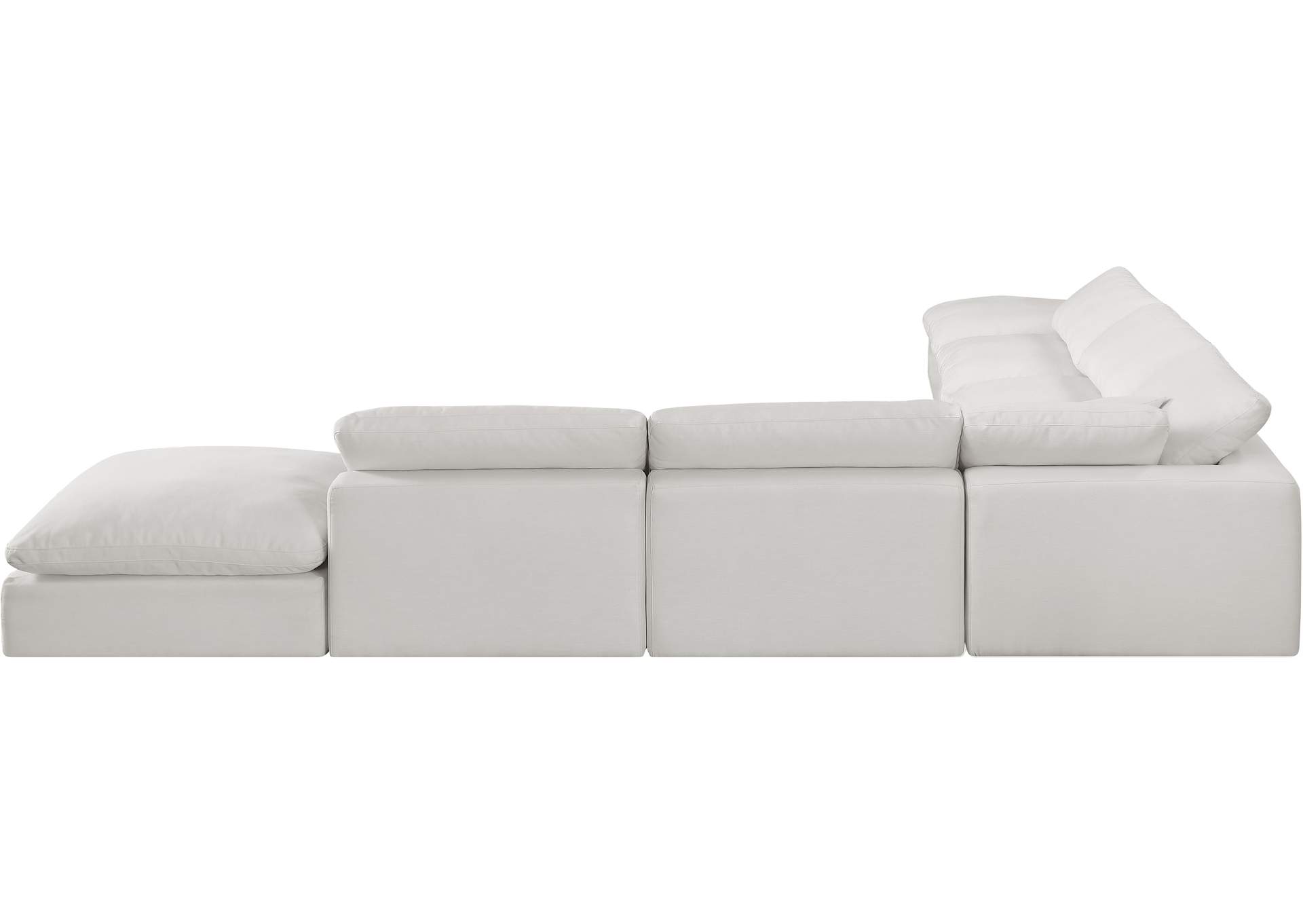 Comfy Cream Linen Textured Fabric Modular Sectional,Meridian Furniture