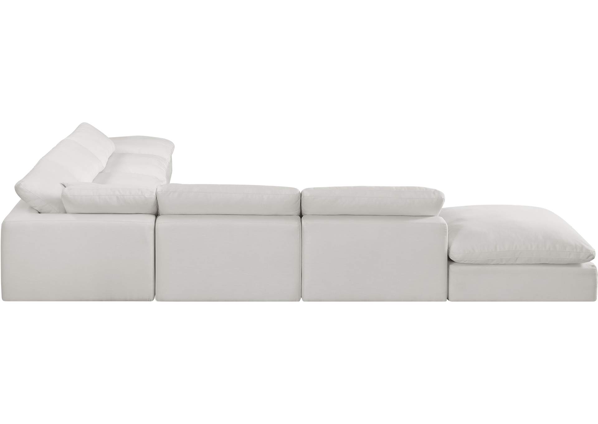 Comfy Cream Linen Textured Fabric Modular Sectional,Meridian Furniture