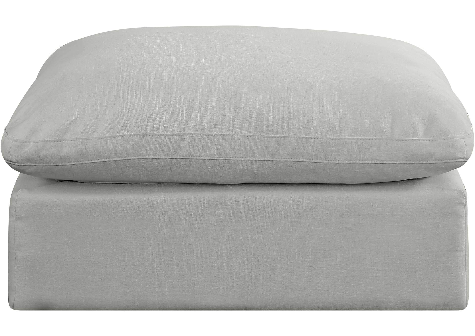 Comfy Grey Linen Textured Fabric Modular Ottoman,Meridian Furniture