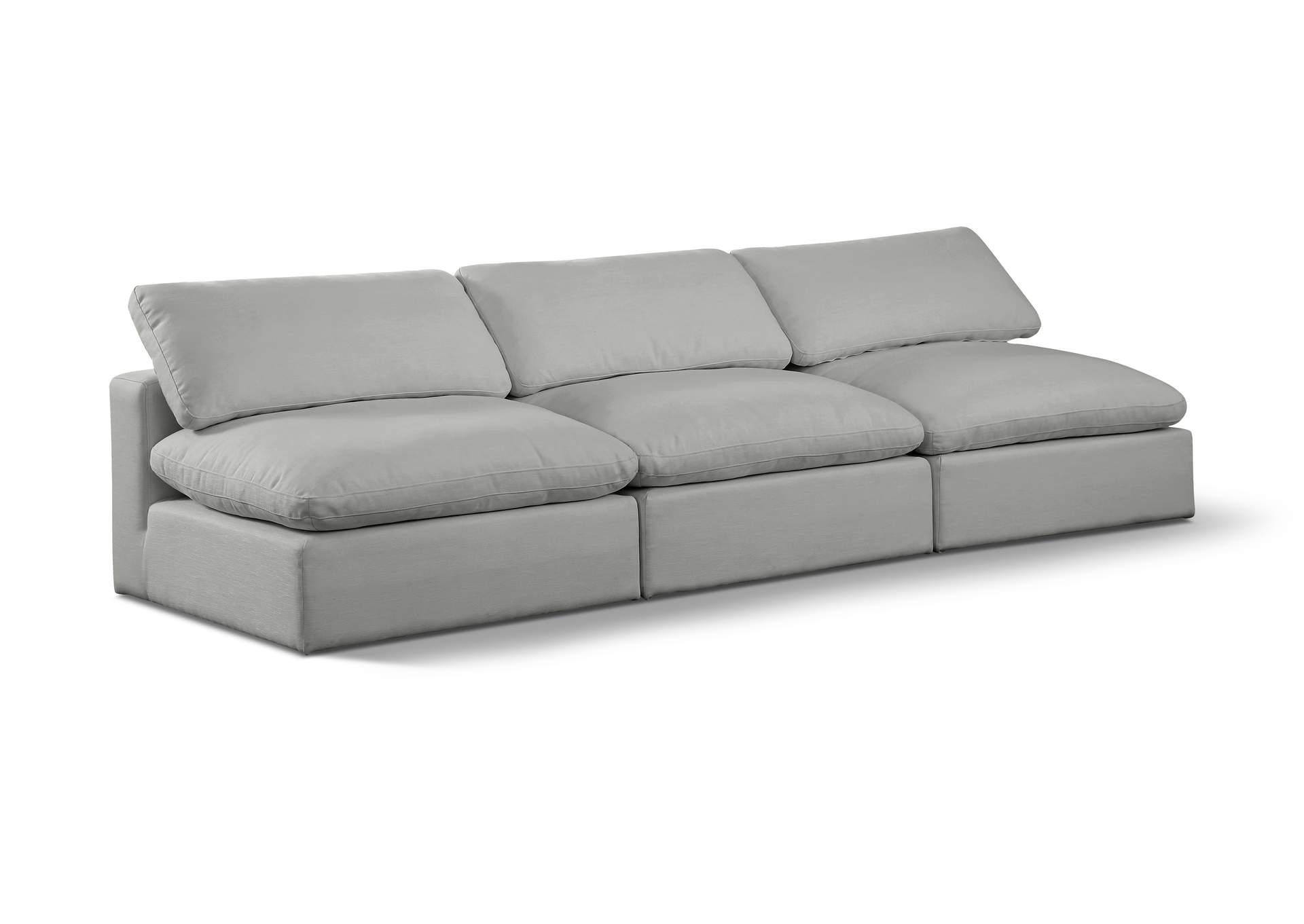 Comfy Grey Linen Textured Fabric Modular Sofa,Meridian Furniture