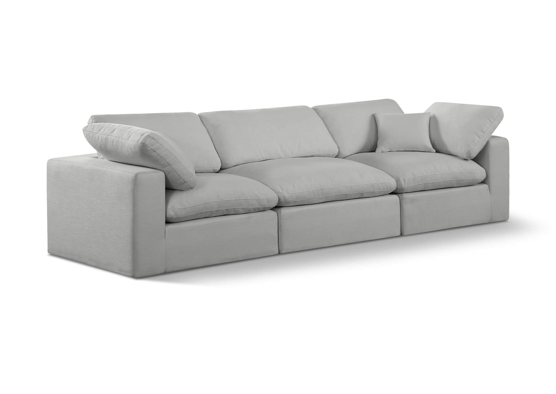 Comfy Grey Linen Textured Fabric Modular Sofa,Meridian Furniture
