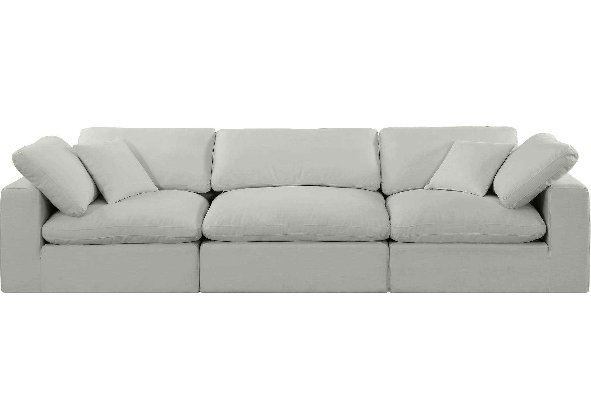 Comfy Grey Linen Textured Fabric Modular Sofa,Meridian Furniture