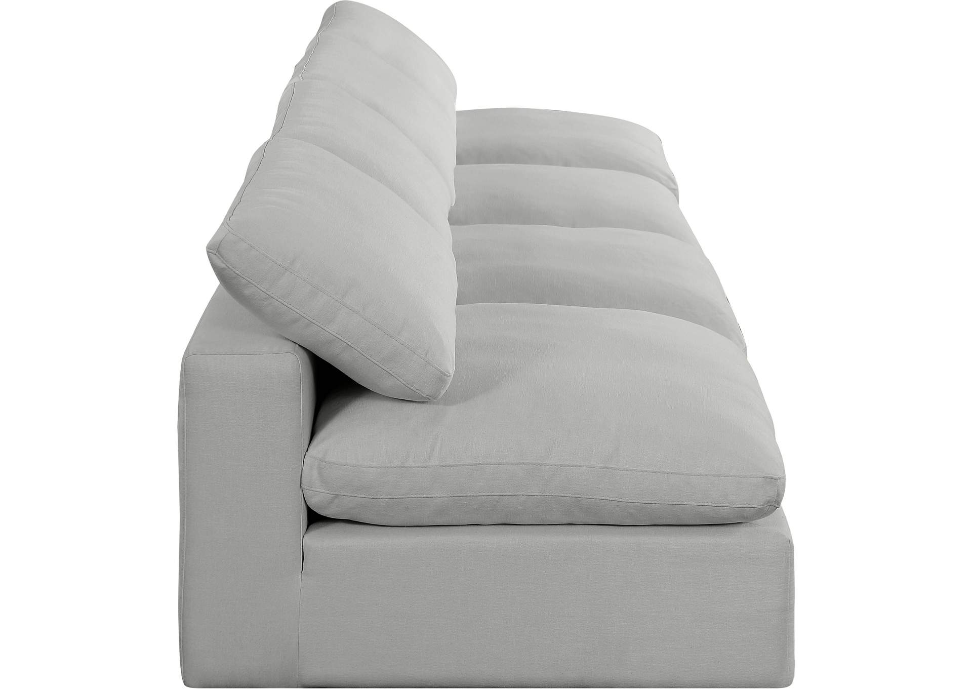 Comfy Grey Linen Textured Fabric Modular Sofa,Meridian Furniture