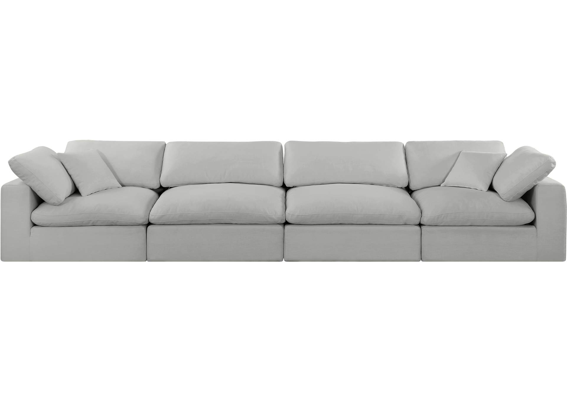 Comfy Grey Linen Textured Fabric Modular Sofa,Meridian Furniture