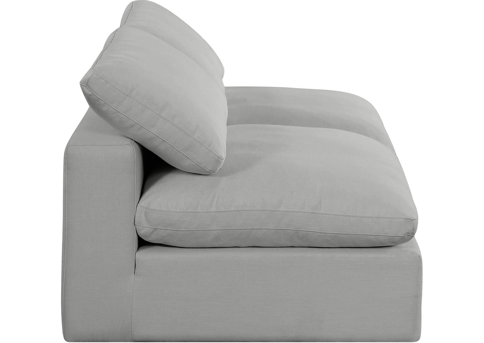 Comfy Grey Linen Textured Fabric Modular Sofa,Meridian Furniture