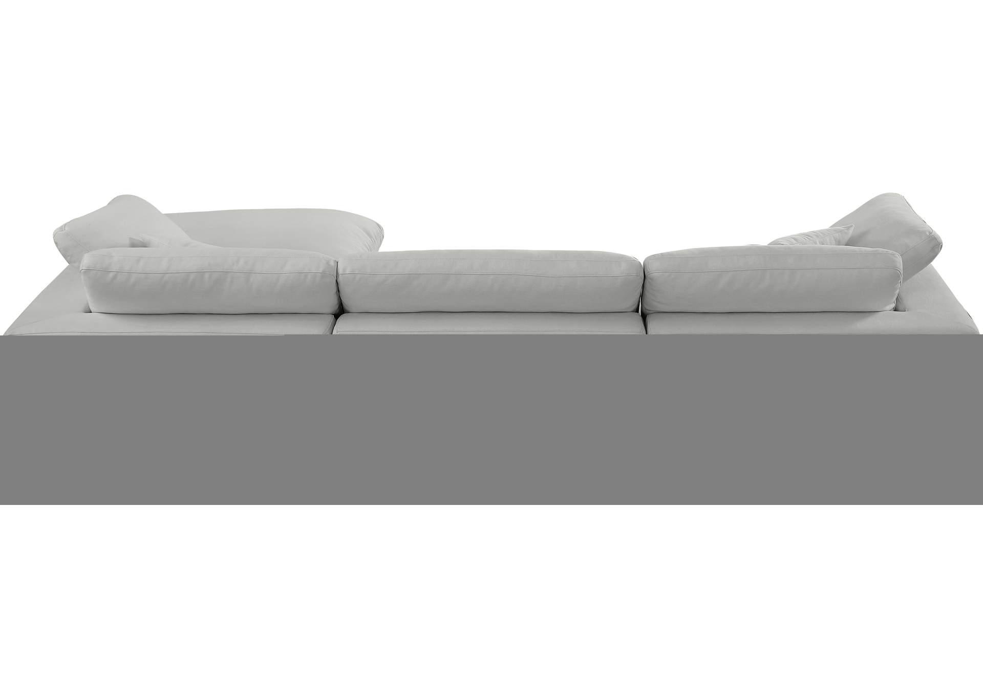 Comfy Grey Linen Textured Fabric Modular Sectional,Meridian Furniture