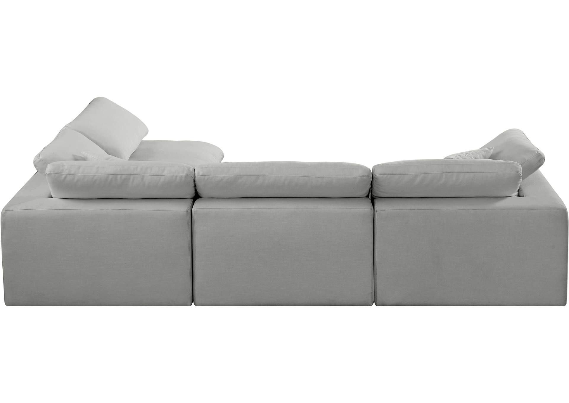 Comfy Grey Linen Textured Fabric Modular Sectional,Meridian Furniture