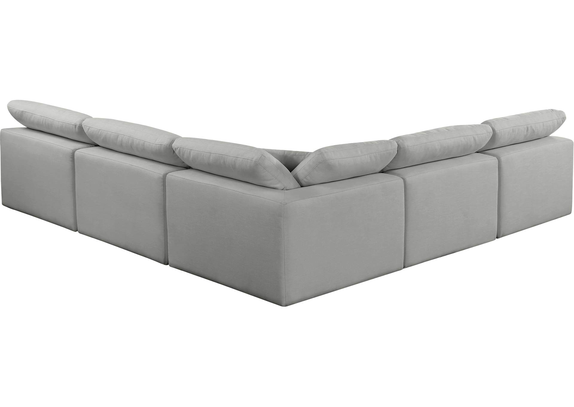 Comfy Grey Linen Textured Fabric Modular Sectional,Meridian Furniture