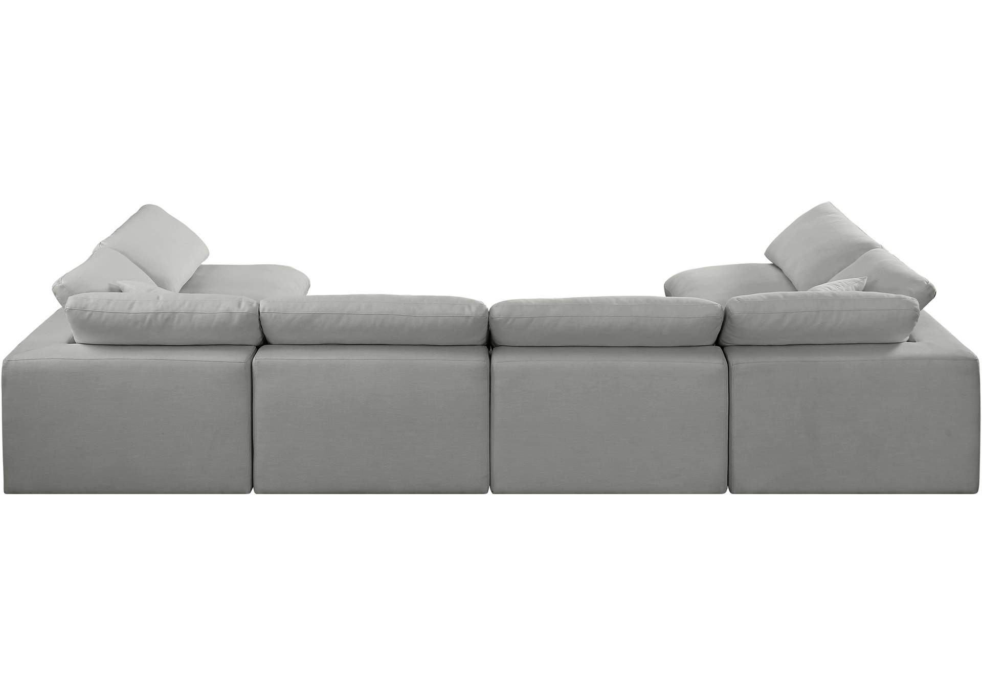 Comfy Grey Linen Textured Fabric Modular Sectional,Meridian Furniture