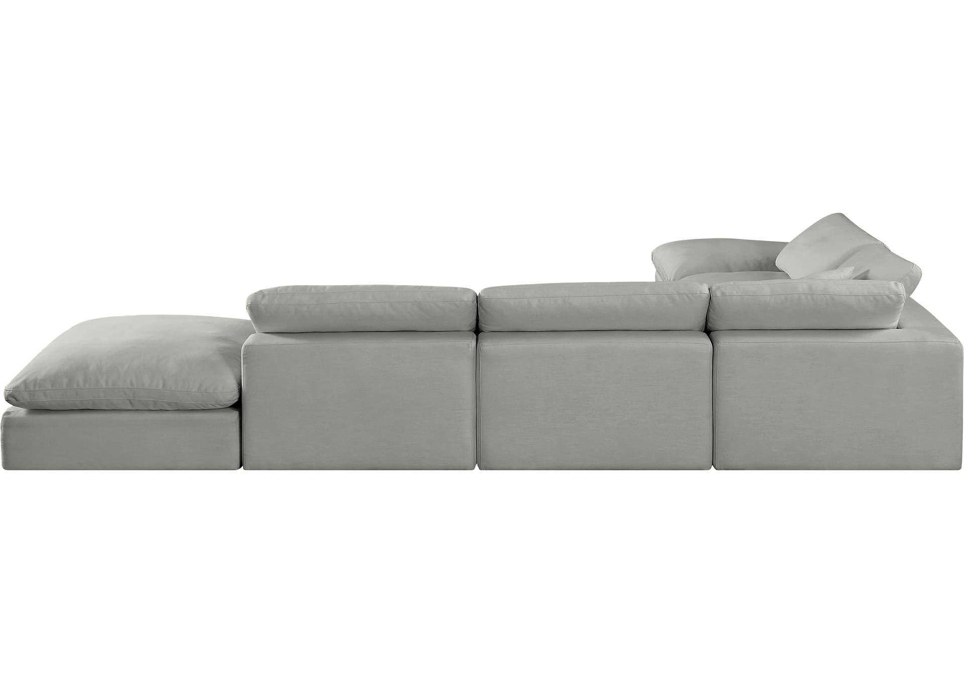 Comfy Grey Linen Textured Fabric Modular Sectional,Meridian Furniture