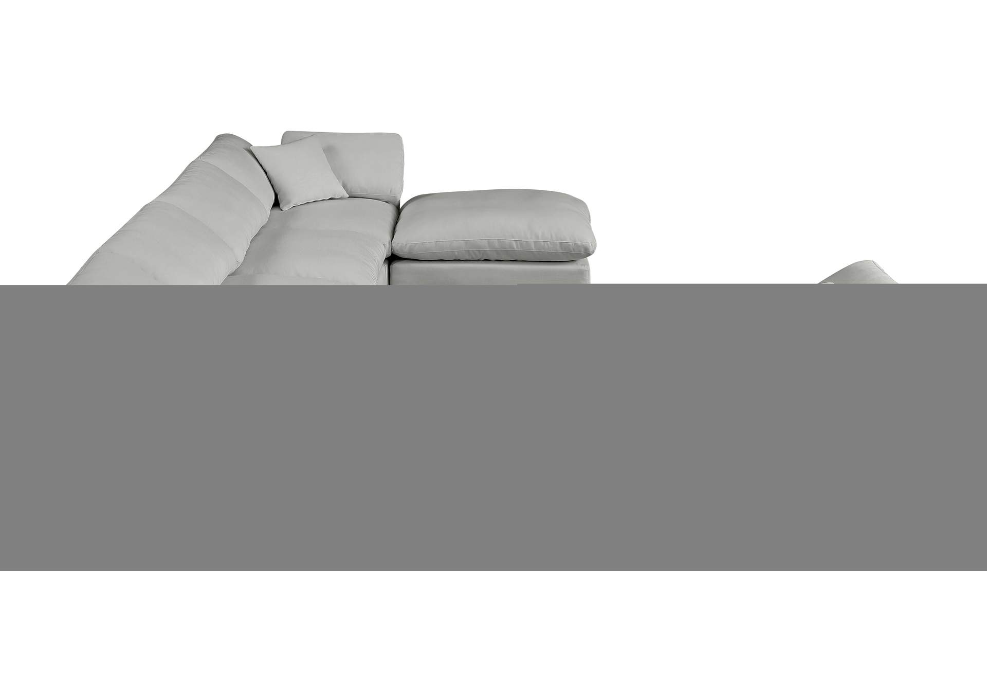 Comfy Grey Linen Textured Fabric Modular Sectional,Meridian Furniture