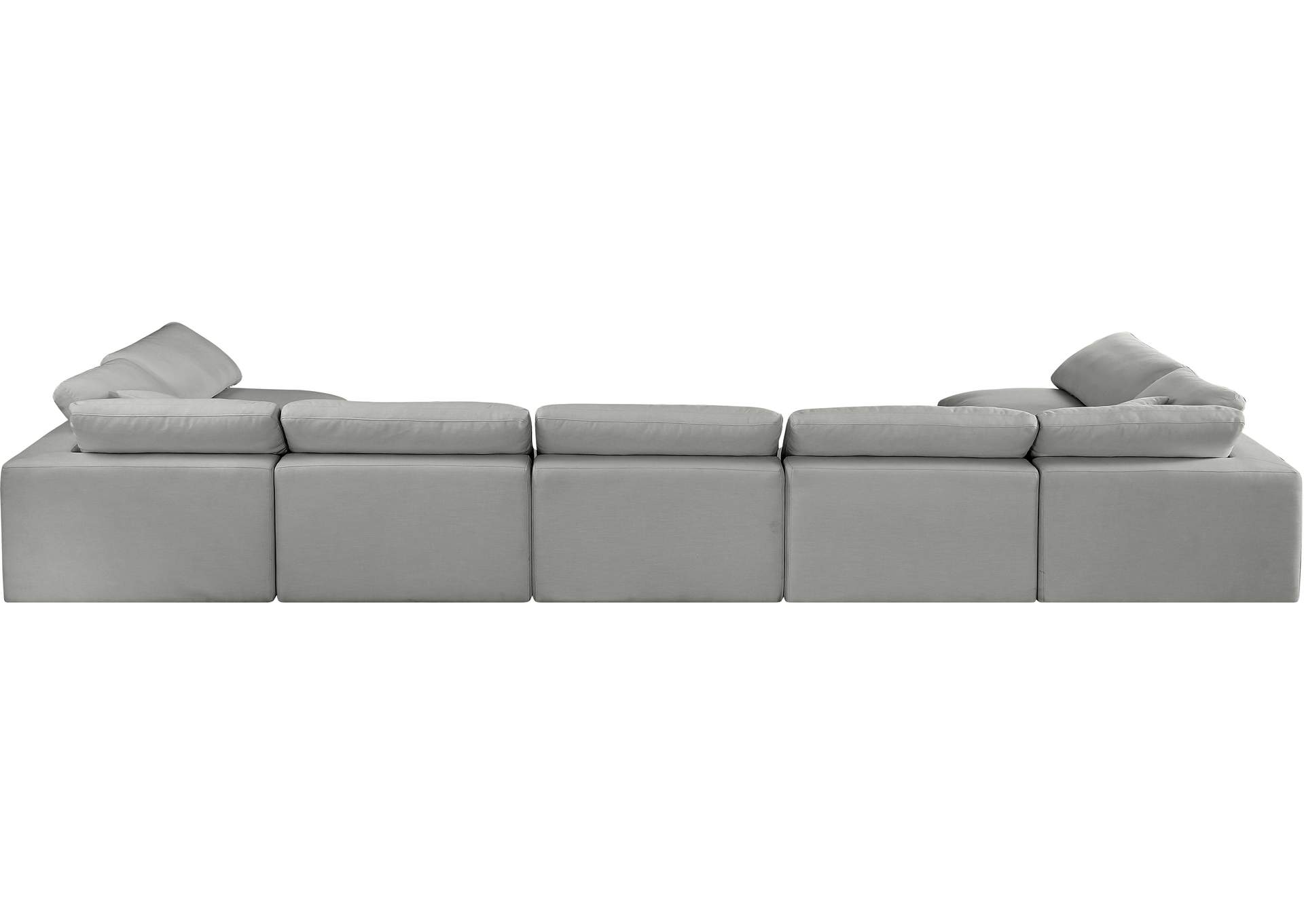 Comfy Grey Linen Textured Fabric Modular Sectional,Meridian Furniture
