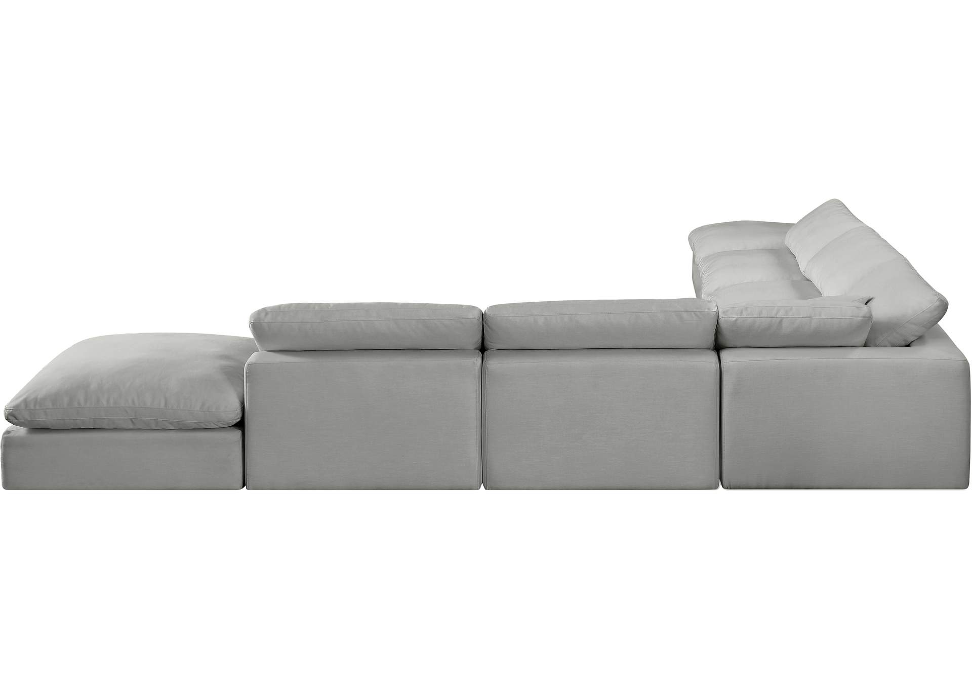 Comfy Grey Linen Textured Fabric Modular Sectional,Meridian Furniture