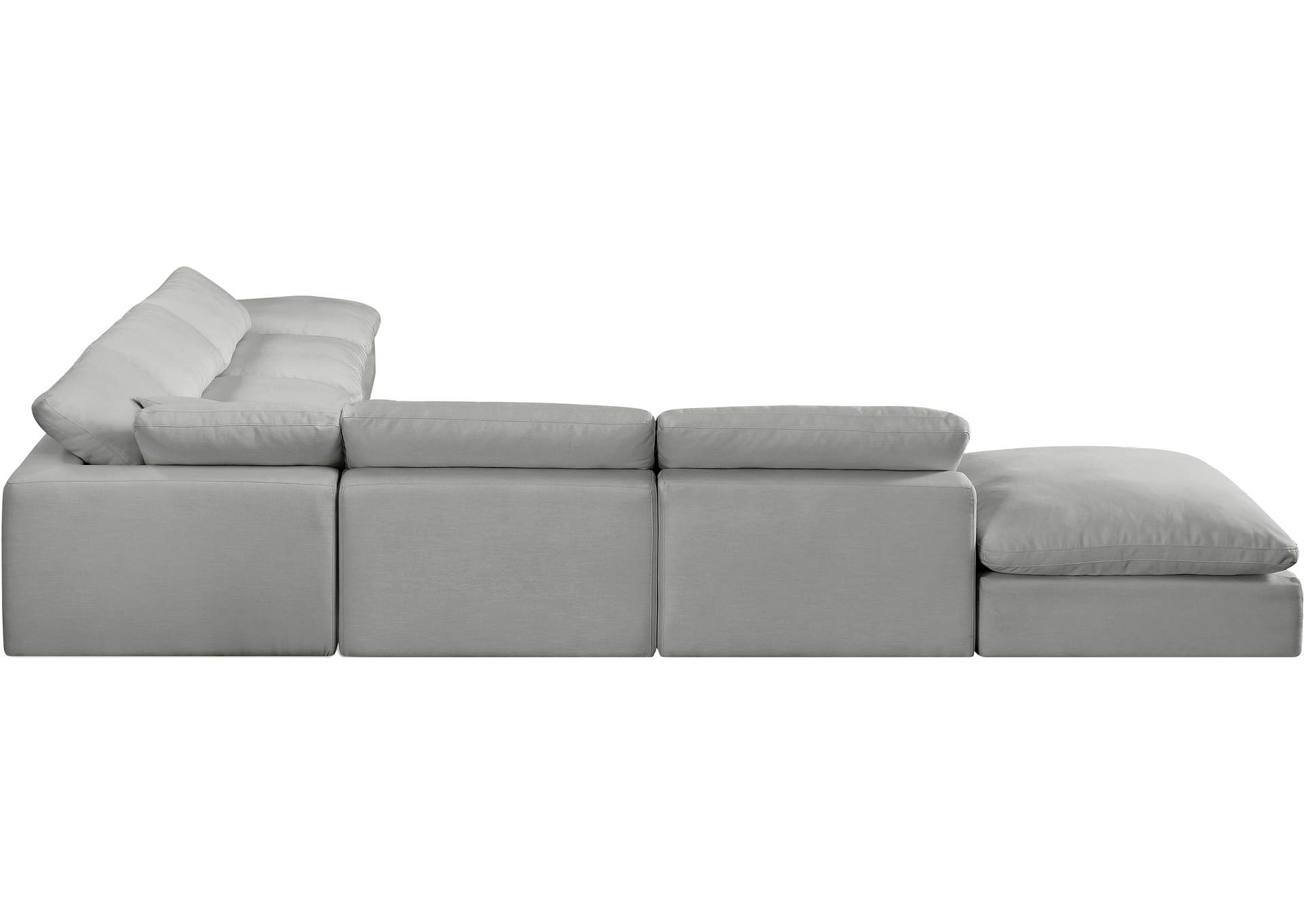Comfy Grey Linen Textured Fabric Modular Sectional,Meridian Furniture