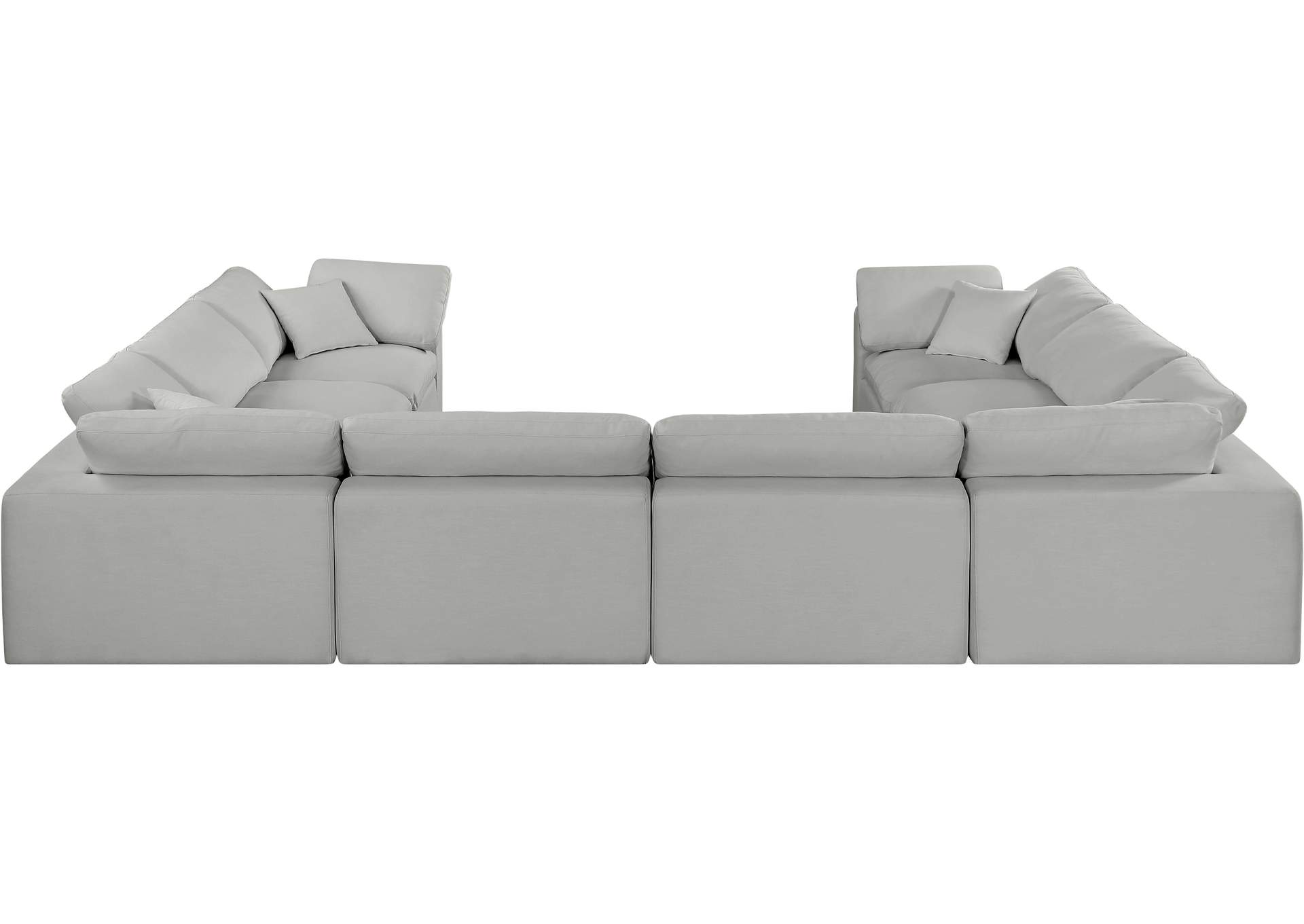 Comfy Grey Linen Textured Fabric Modular Sectional,Meridian Furniture