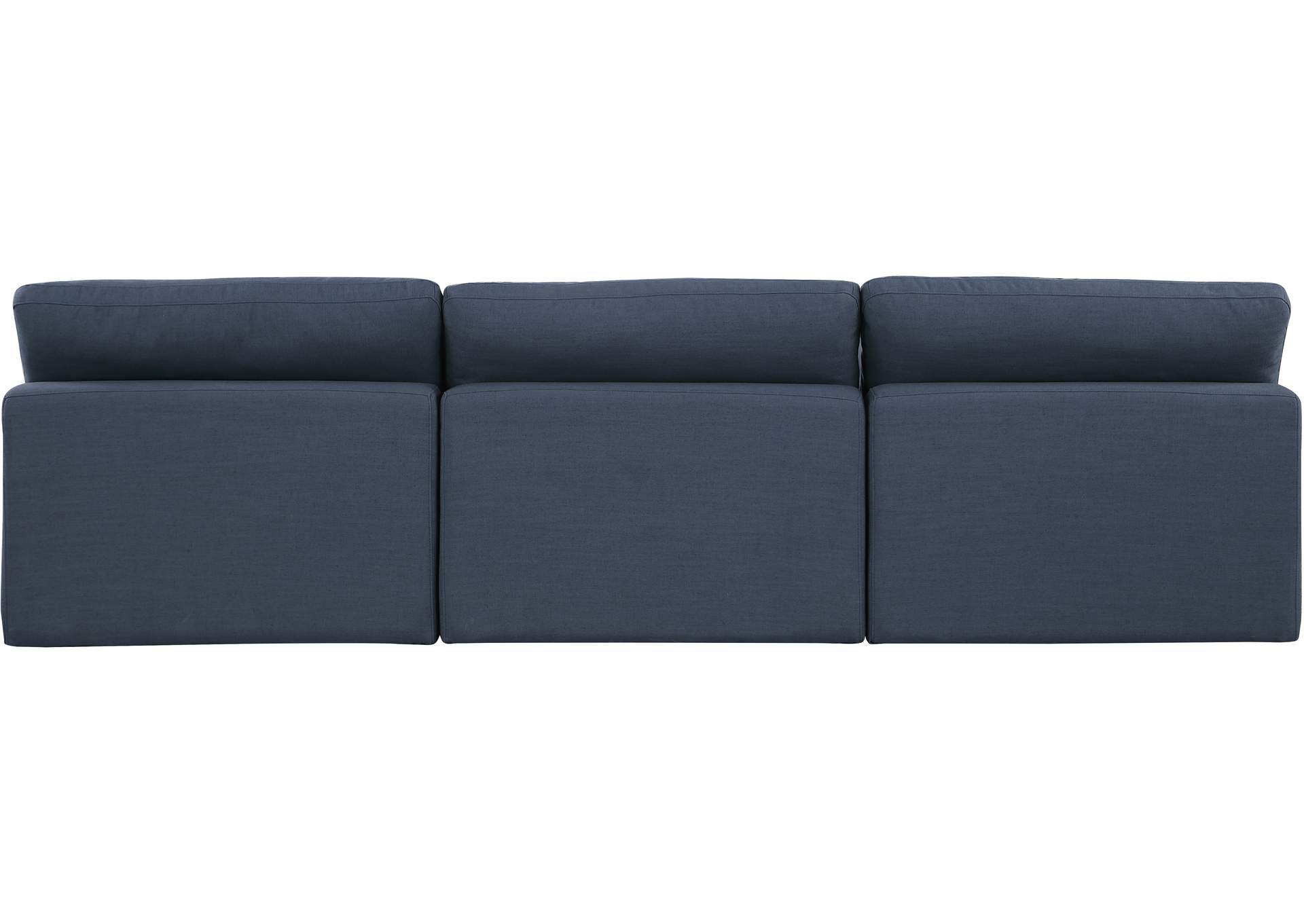 Comfy Navy Linen Textured Fabric Modular Sofa,Meridian Furniture