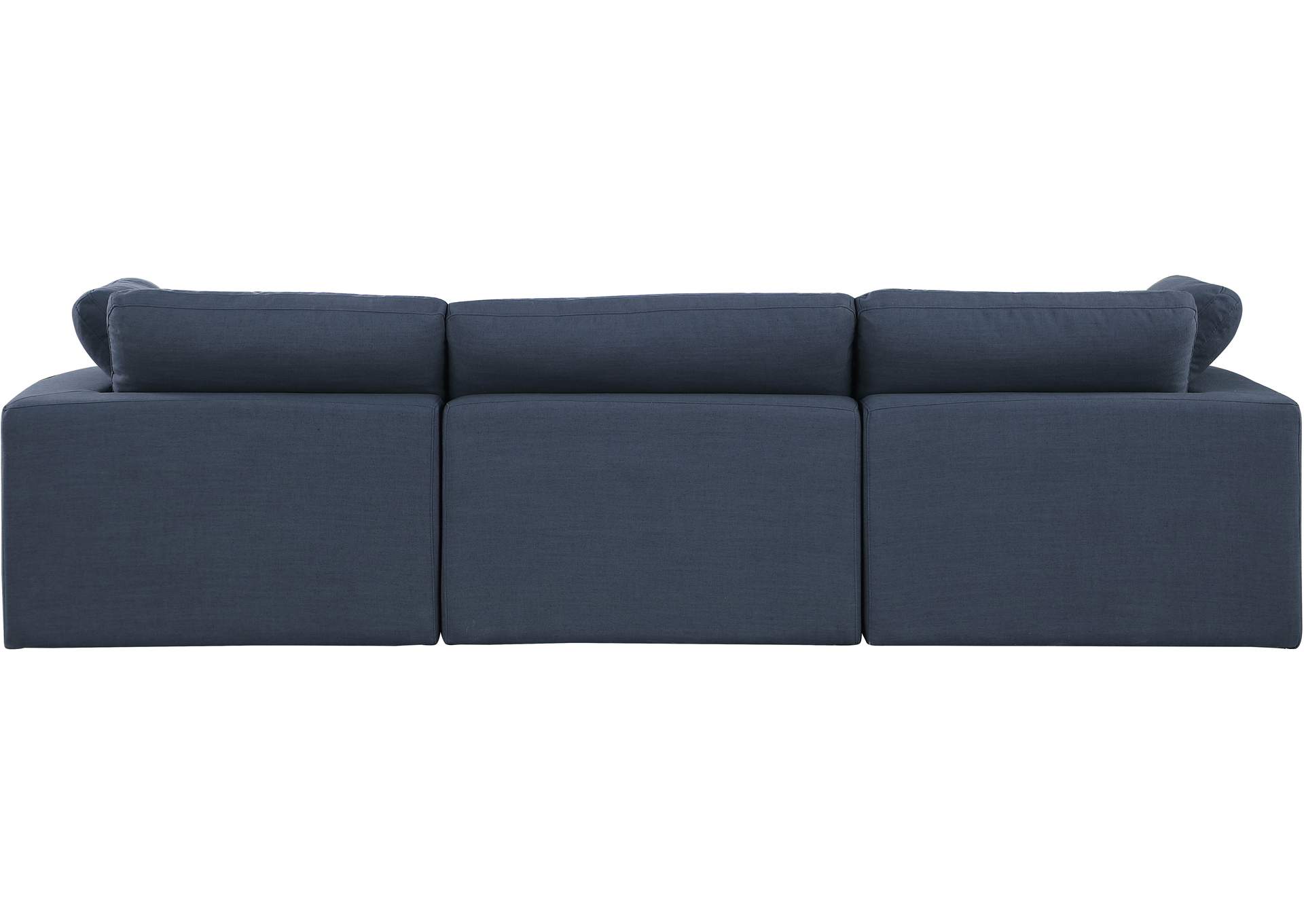Comfy Navy Linen Textured Fabric Modular Sofa,Meridian Furniture