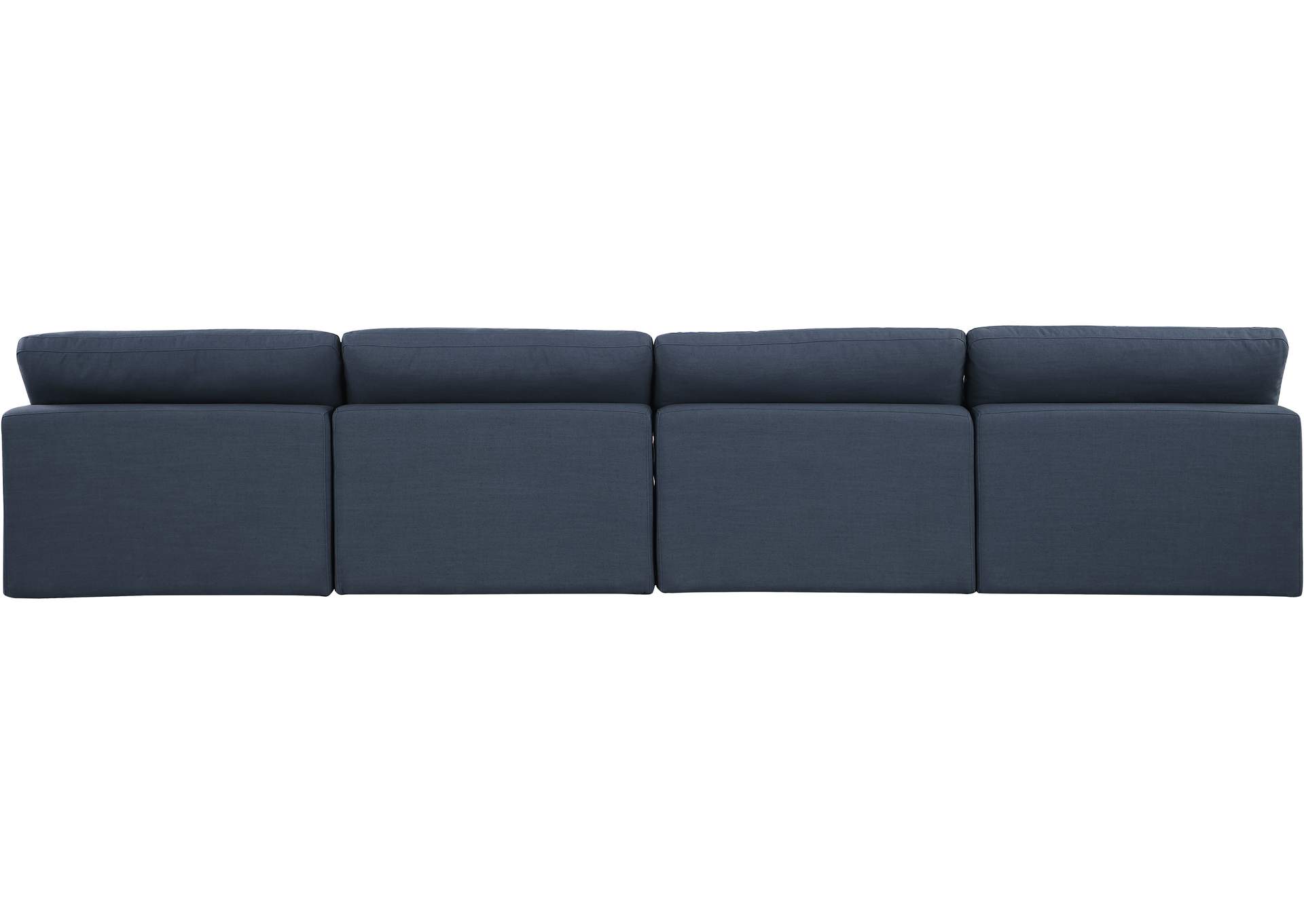 Comfy Navy Linen Textured Fabric Modular Sofa,Meridian Furniture