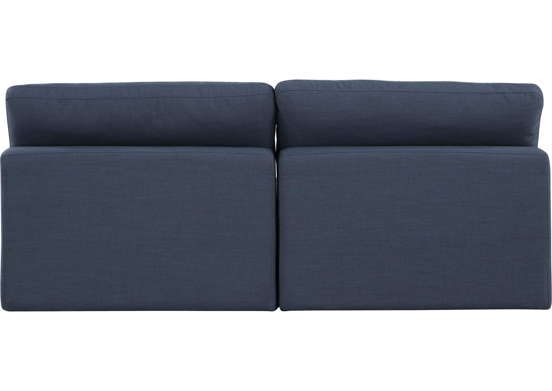 Comfy Navy Linen Textured Fabric Modular Sofa,Meridian Furniture