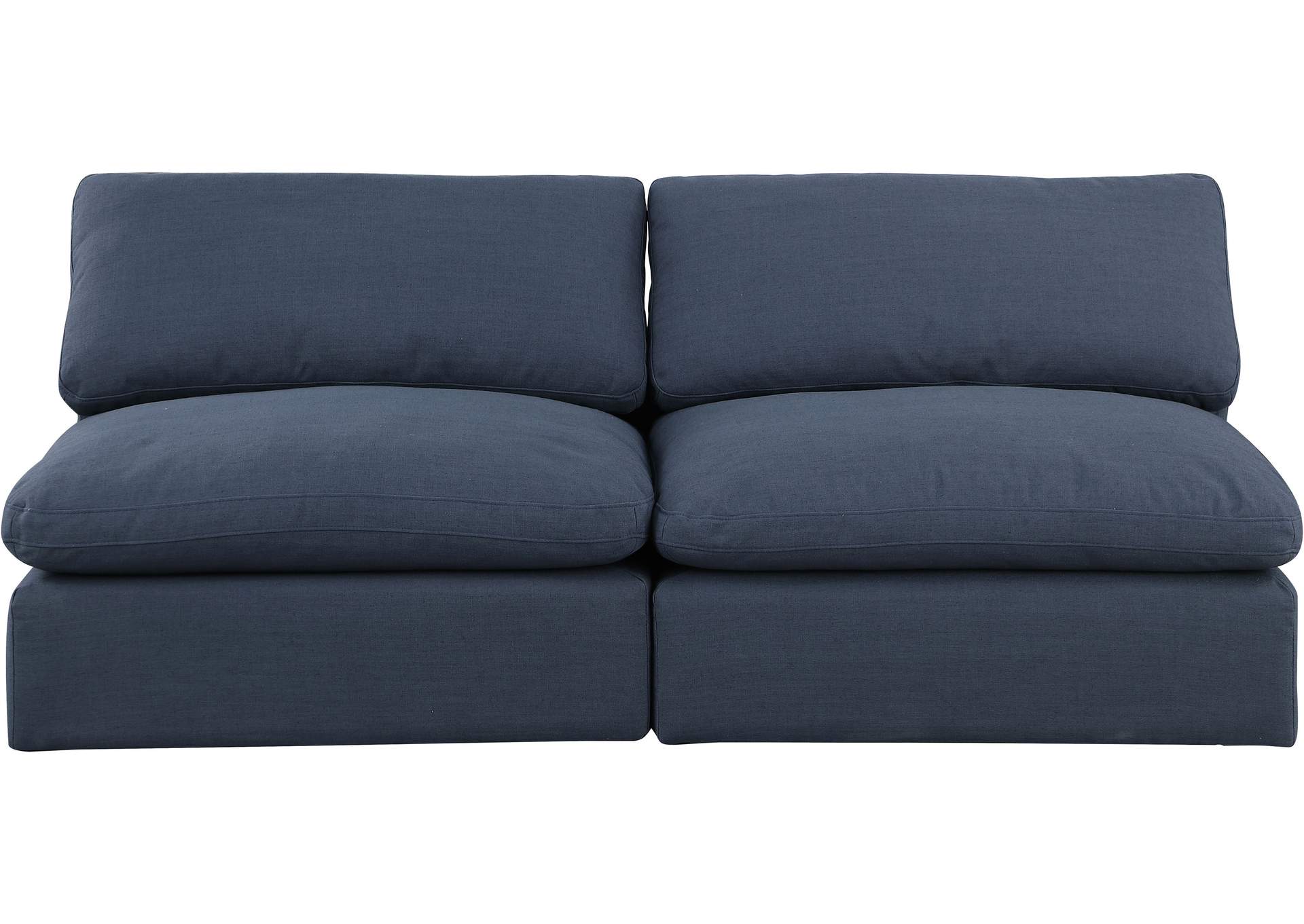 Comfy Navy Linen Textured Fabric Modular Sofa,Meridian Furniture
