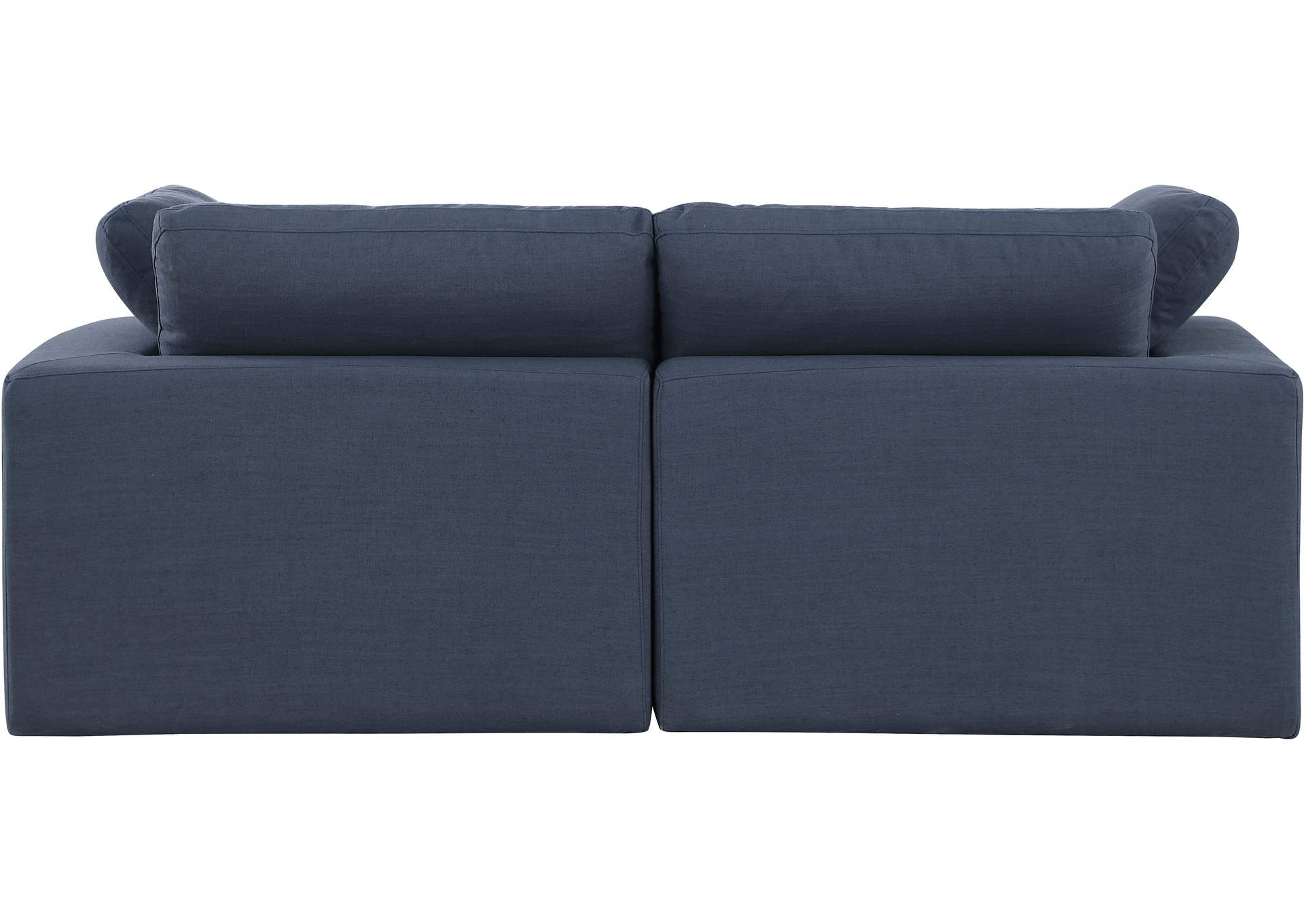 Comfy Navy Linen Textured Fabric Modular Sofa,Meridian Furniture