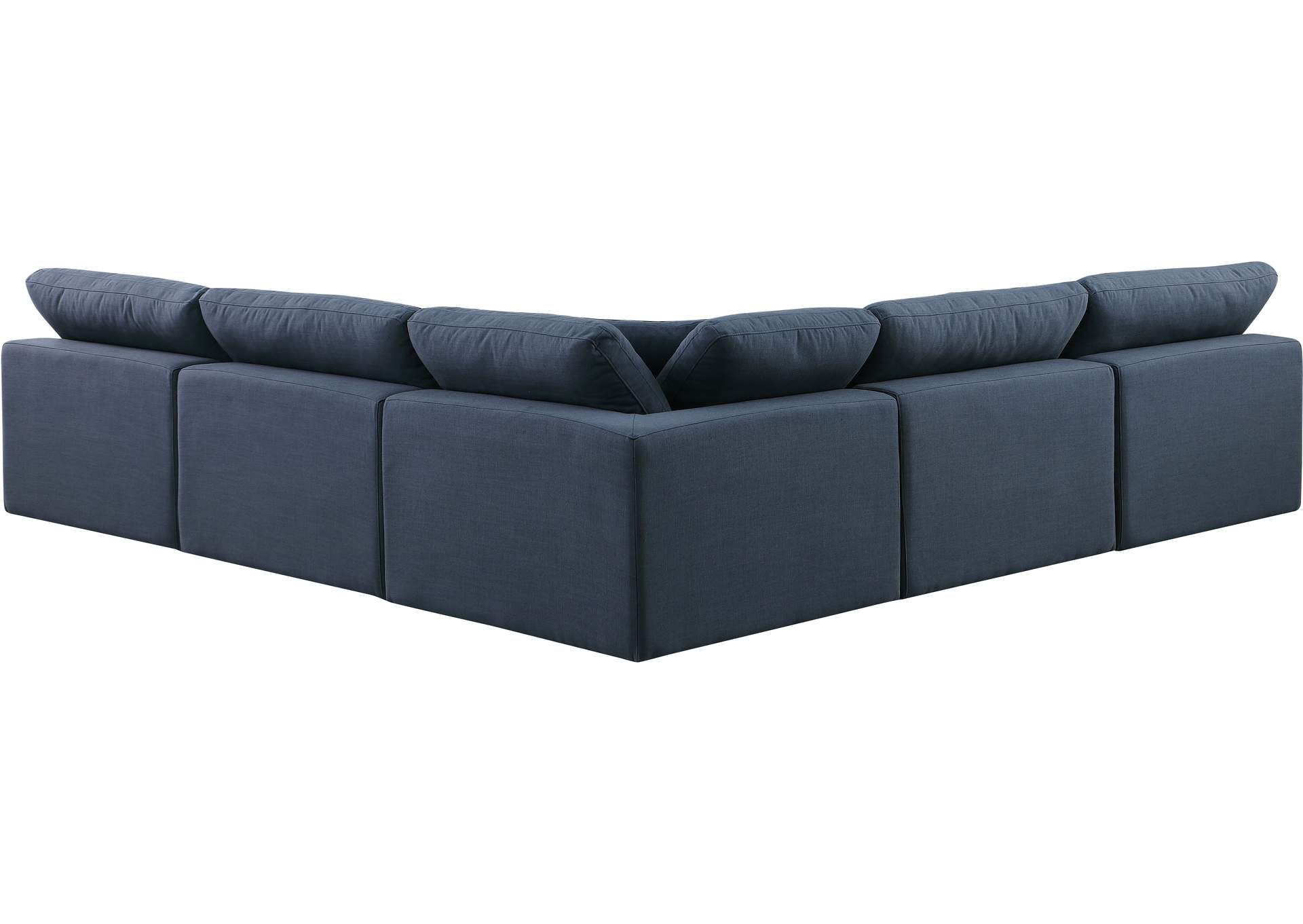 Comfy Navy Linen Textured Fabric Modular Sectional,Meridian Furniture