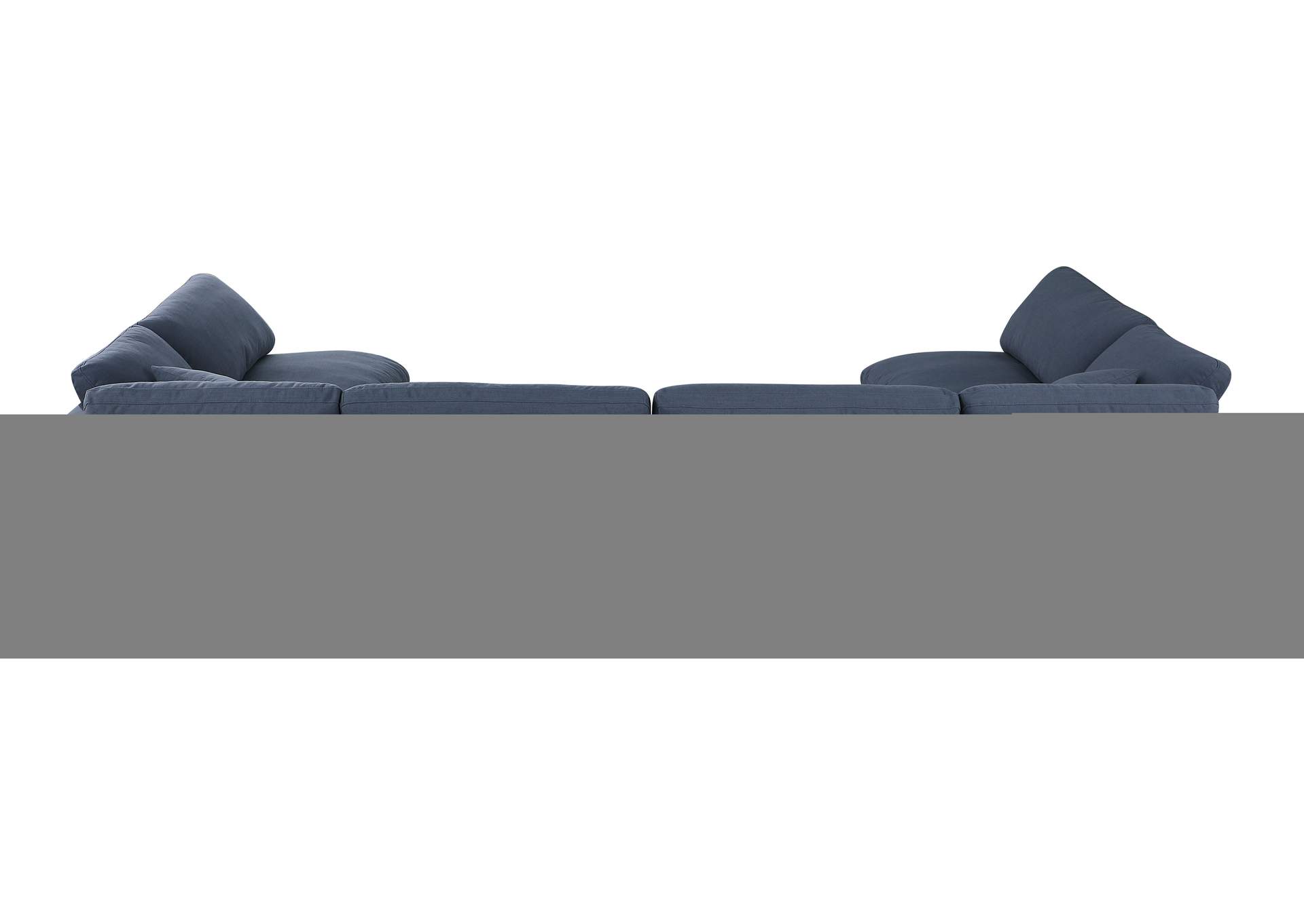 Comfy Navy Linen Textured Fabric Modular Sectional,Meridian Furniture
