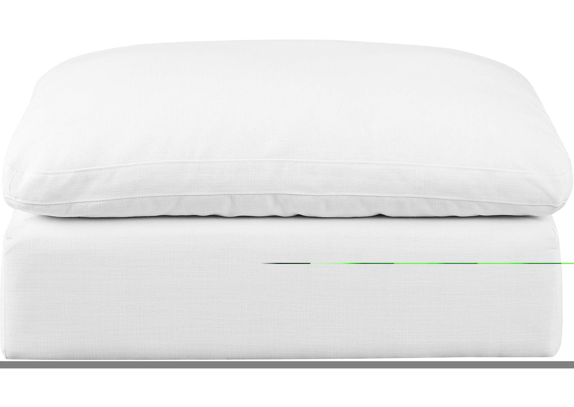 Comfy White Linen Textured Fabric Modular Ottoman,Meridian Furniture