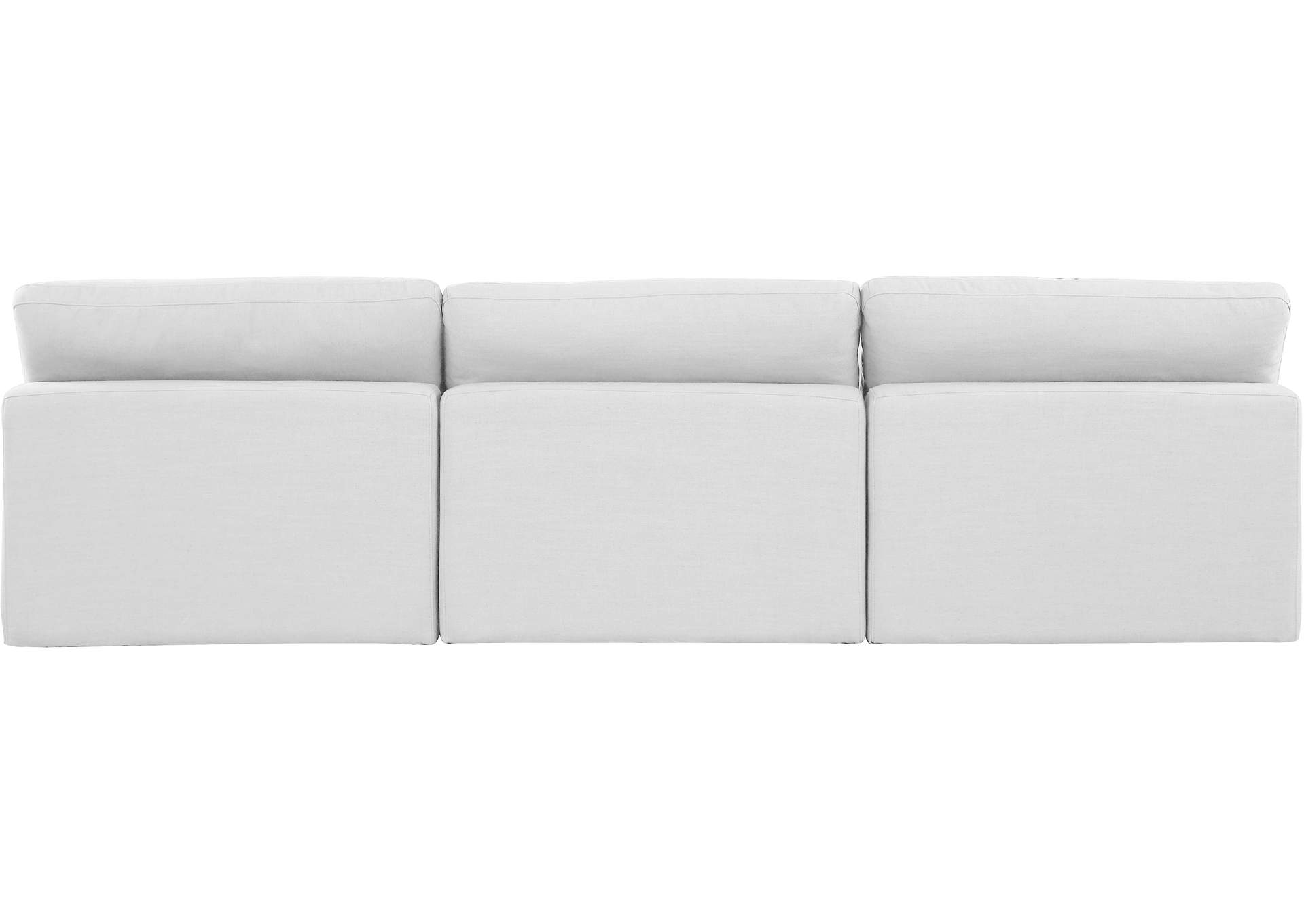 Comfy White Linen Textured Fabric Modular Sofa,Meridian Furniture