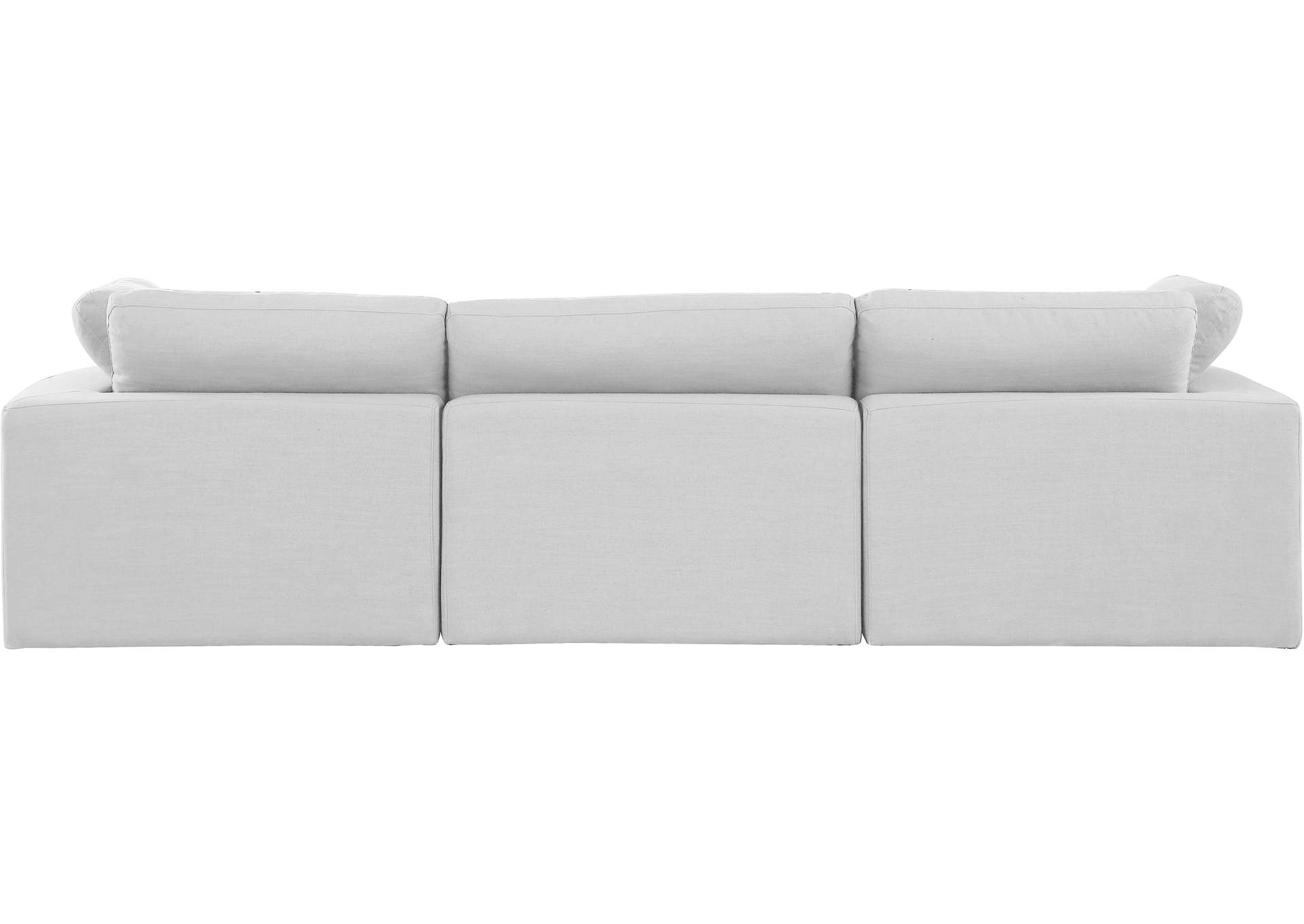 Comfy White Linen Textured Fabric Modular Sofa,Meridian Furniture