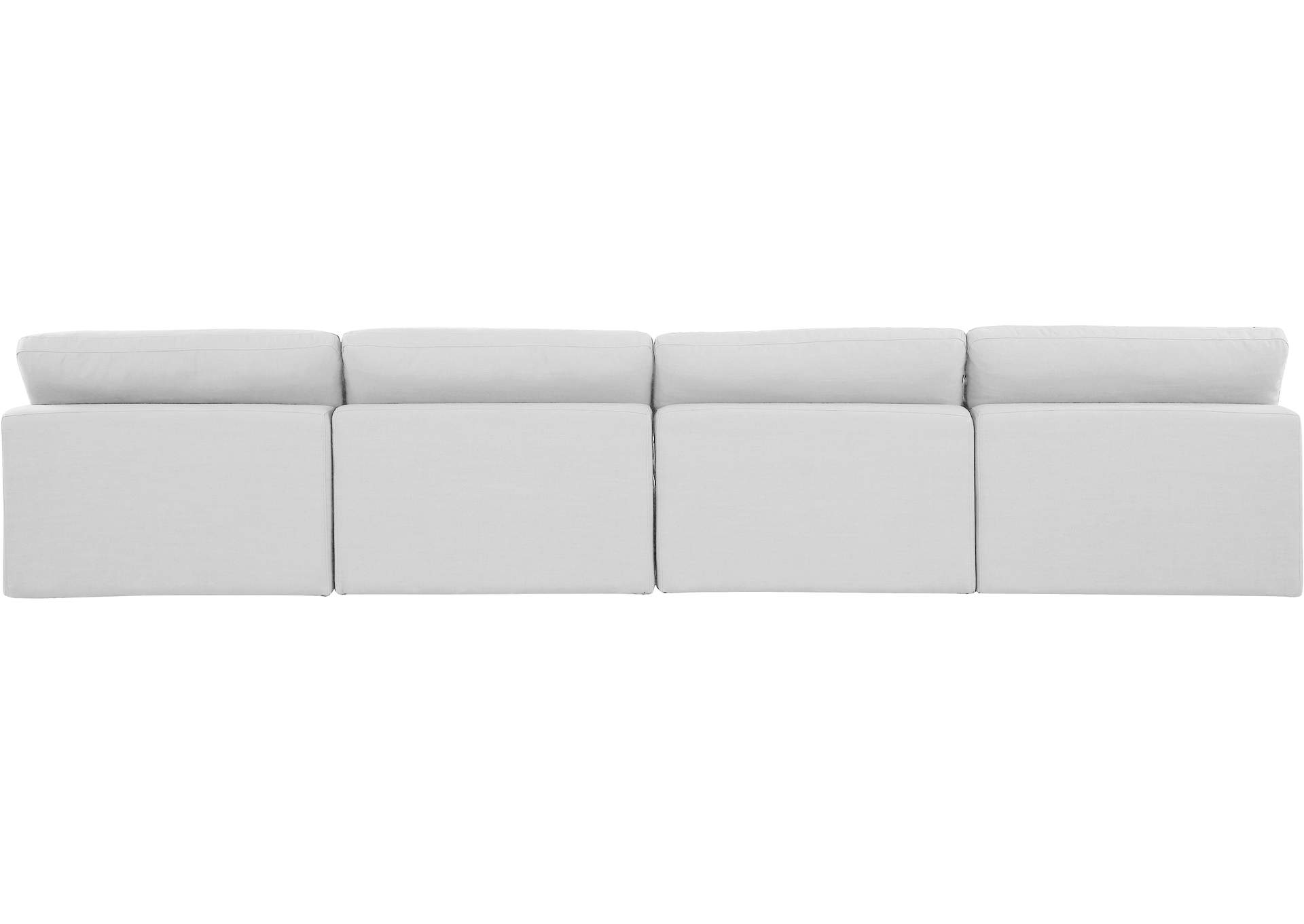 Comfy White Linen Textured Fabric Modular Sofa,Meridian Furniture