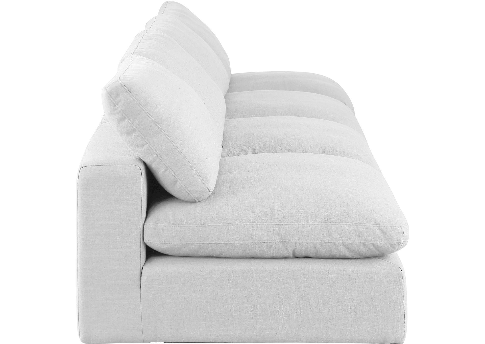 Comfy White Linen Textured Fabric Modular Sofa,Meridian Furniture