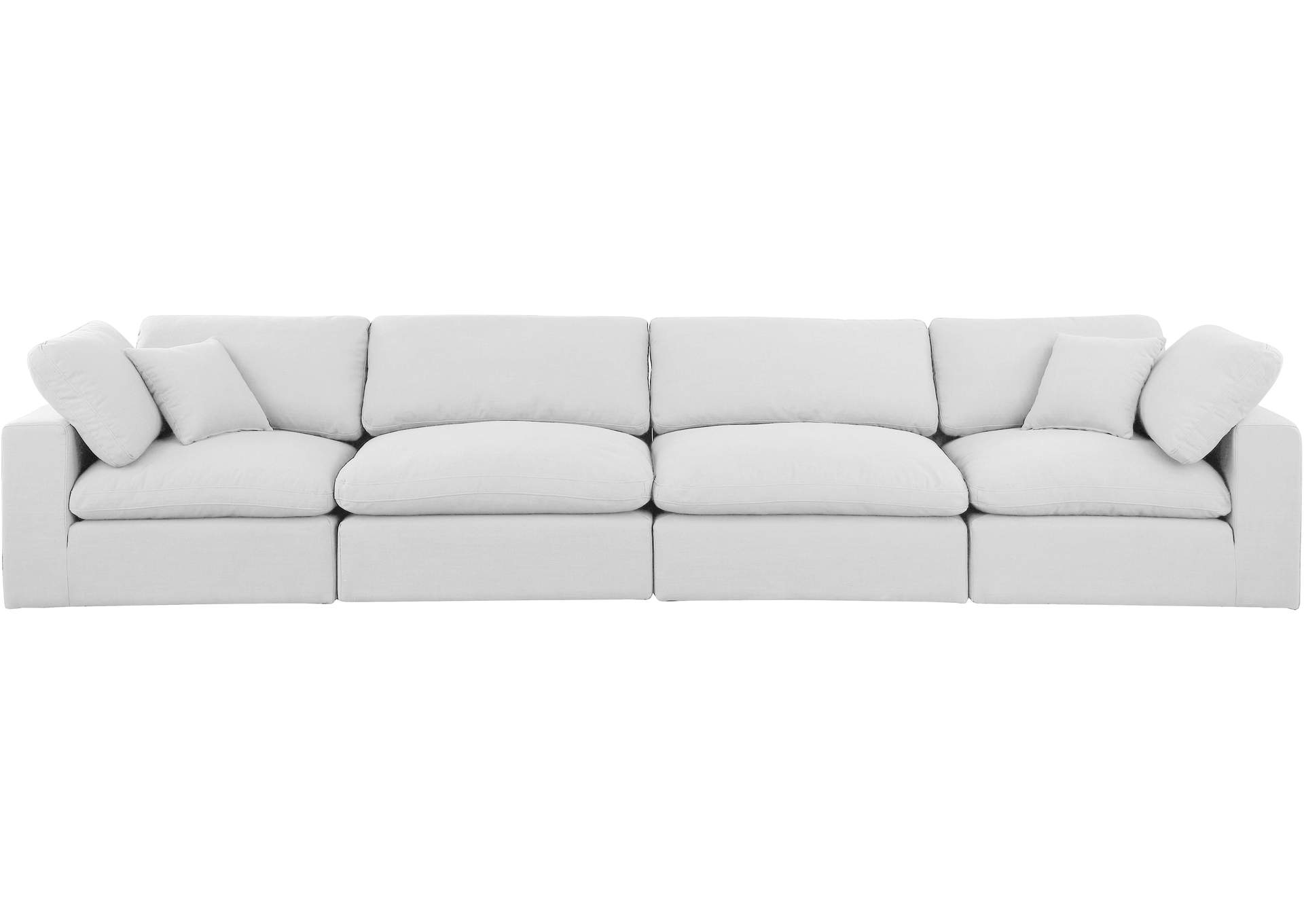 Comfy White Linen Textured Fabric Modular Sofa,Meridian Furniture