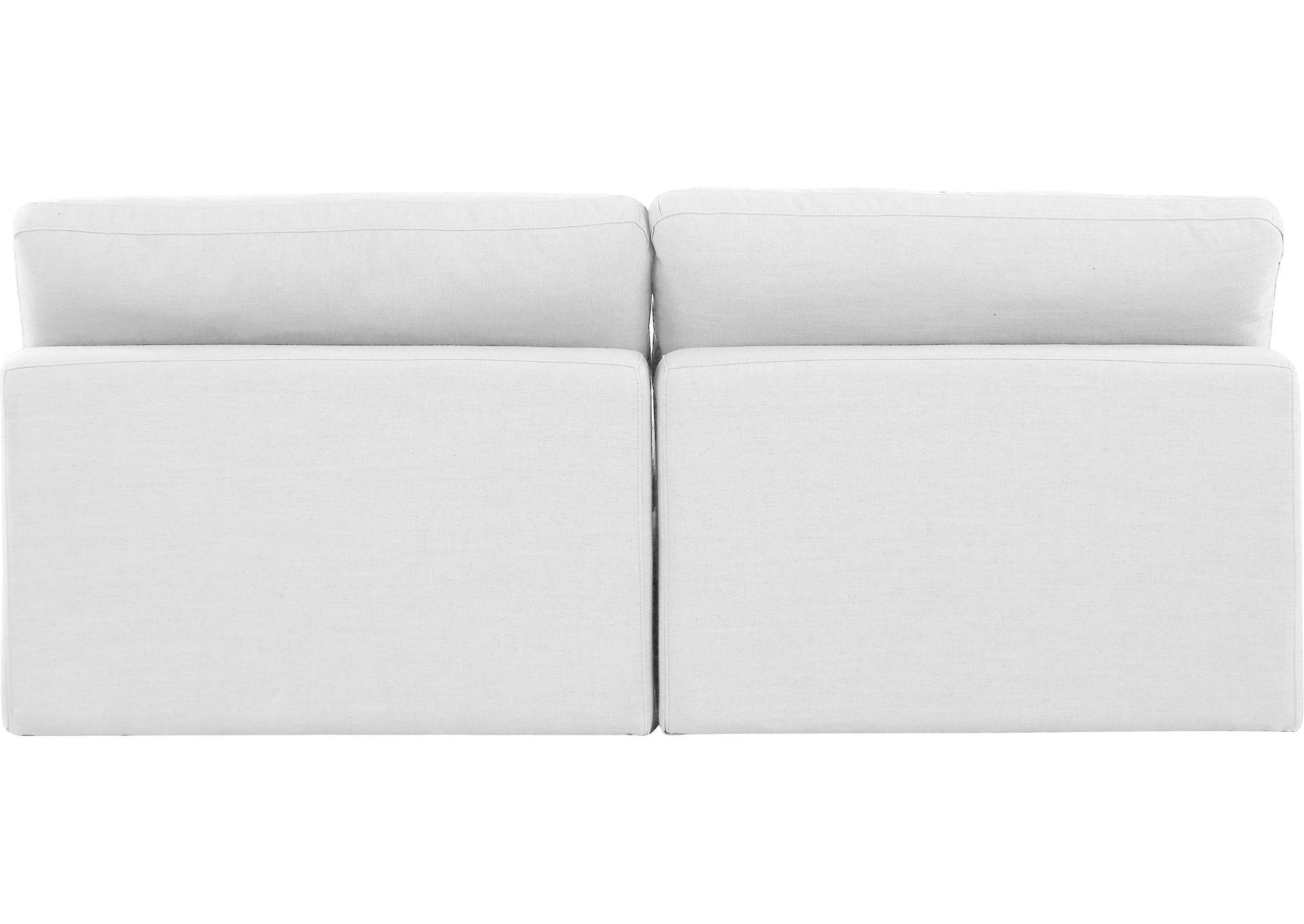 Comfy White Linen Textured Fabric Modular Sofa,Meridian Furniture