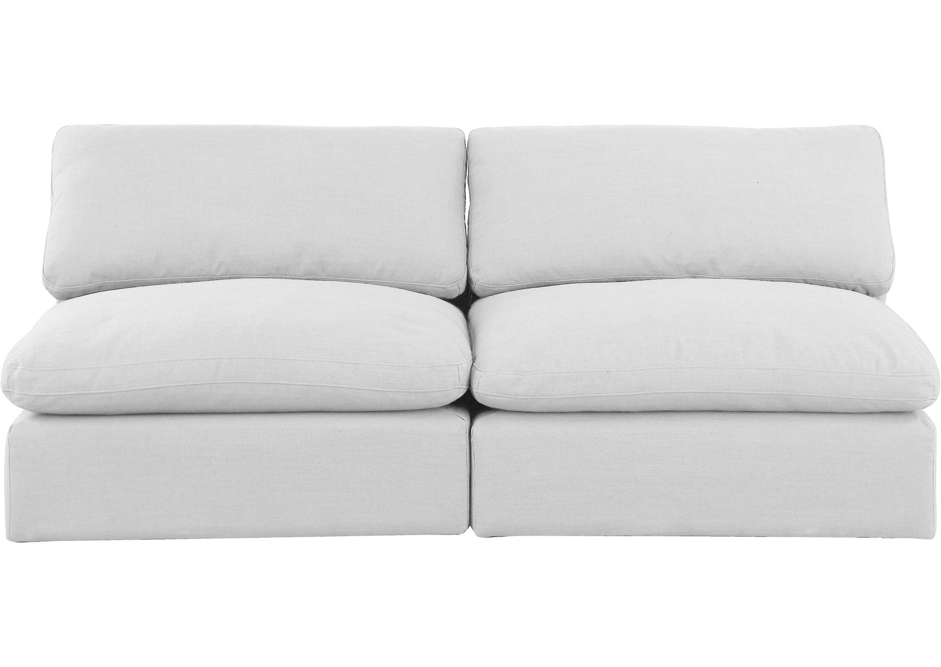 Comfy White Linen Textured Fabric Modular Sofa,Meridian Furniture