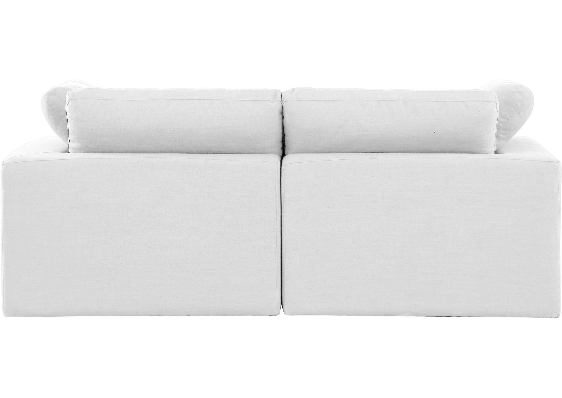 Comfy White Linen Textured Fabric Modular Sofa,Meridian Furniture