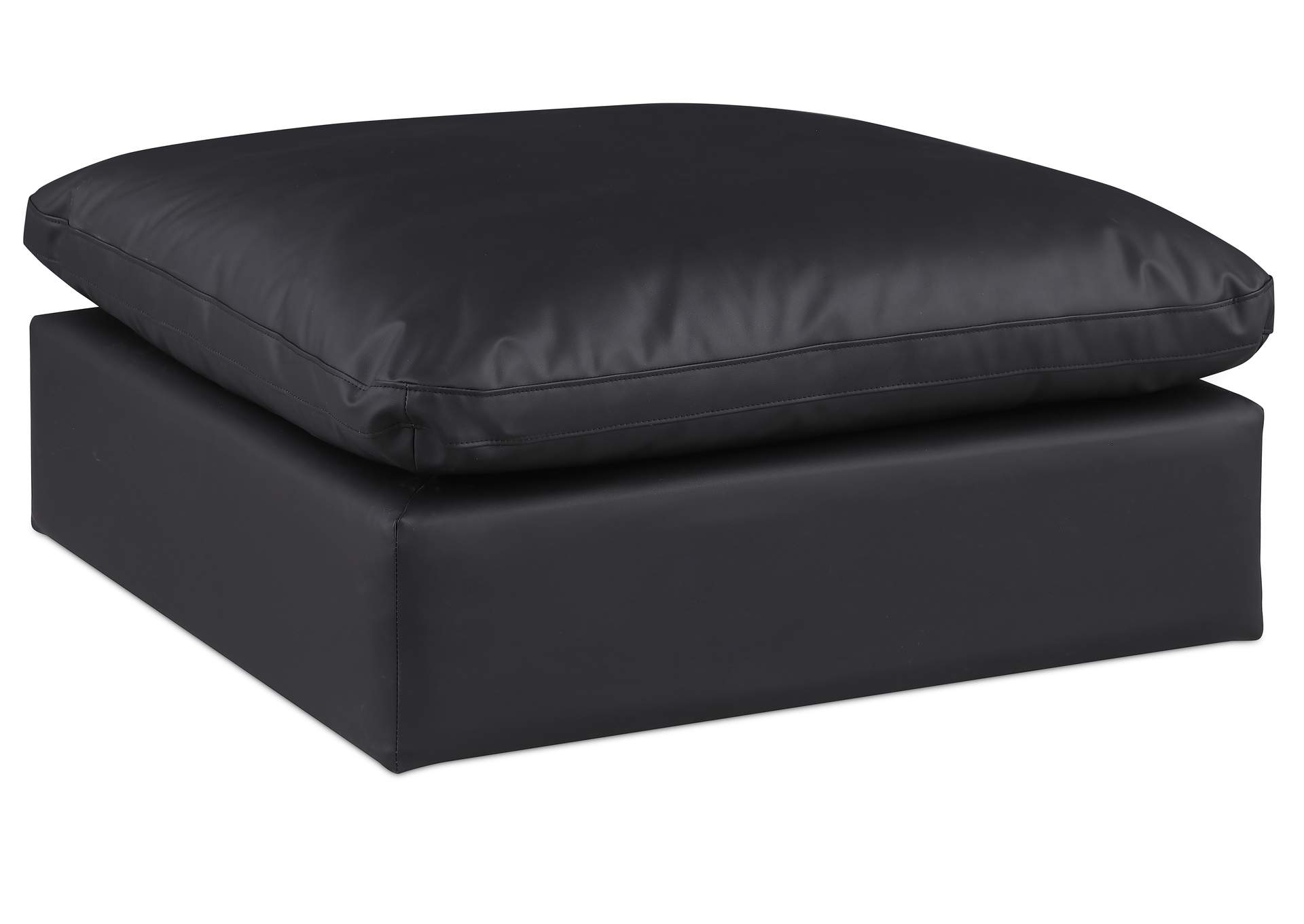 Comfy Black Faux Leather Modular Ottoman,Meridian Furniture