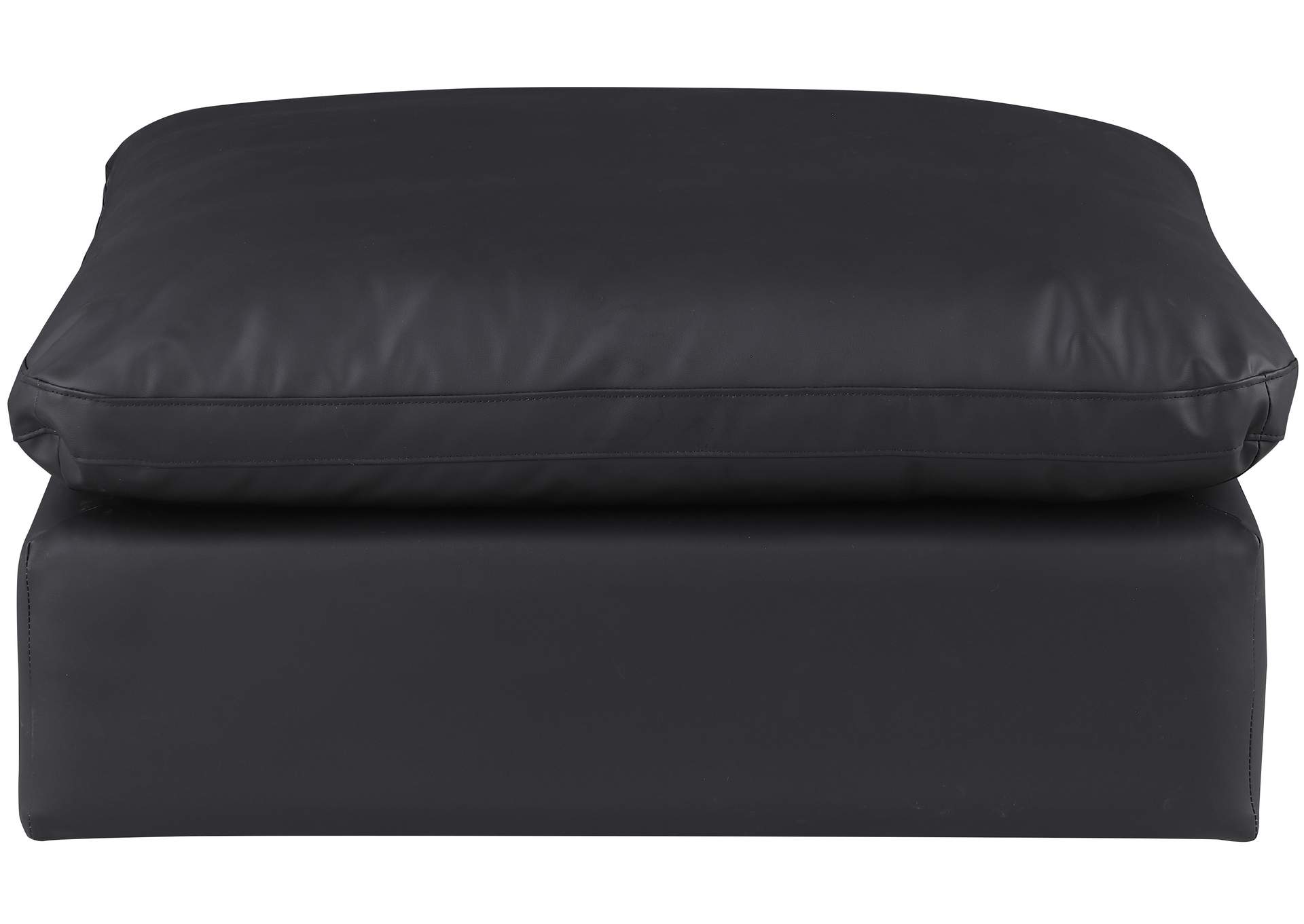 Comfy Black Faux Leather Modular Ottoman,Meridian Furniture