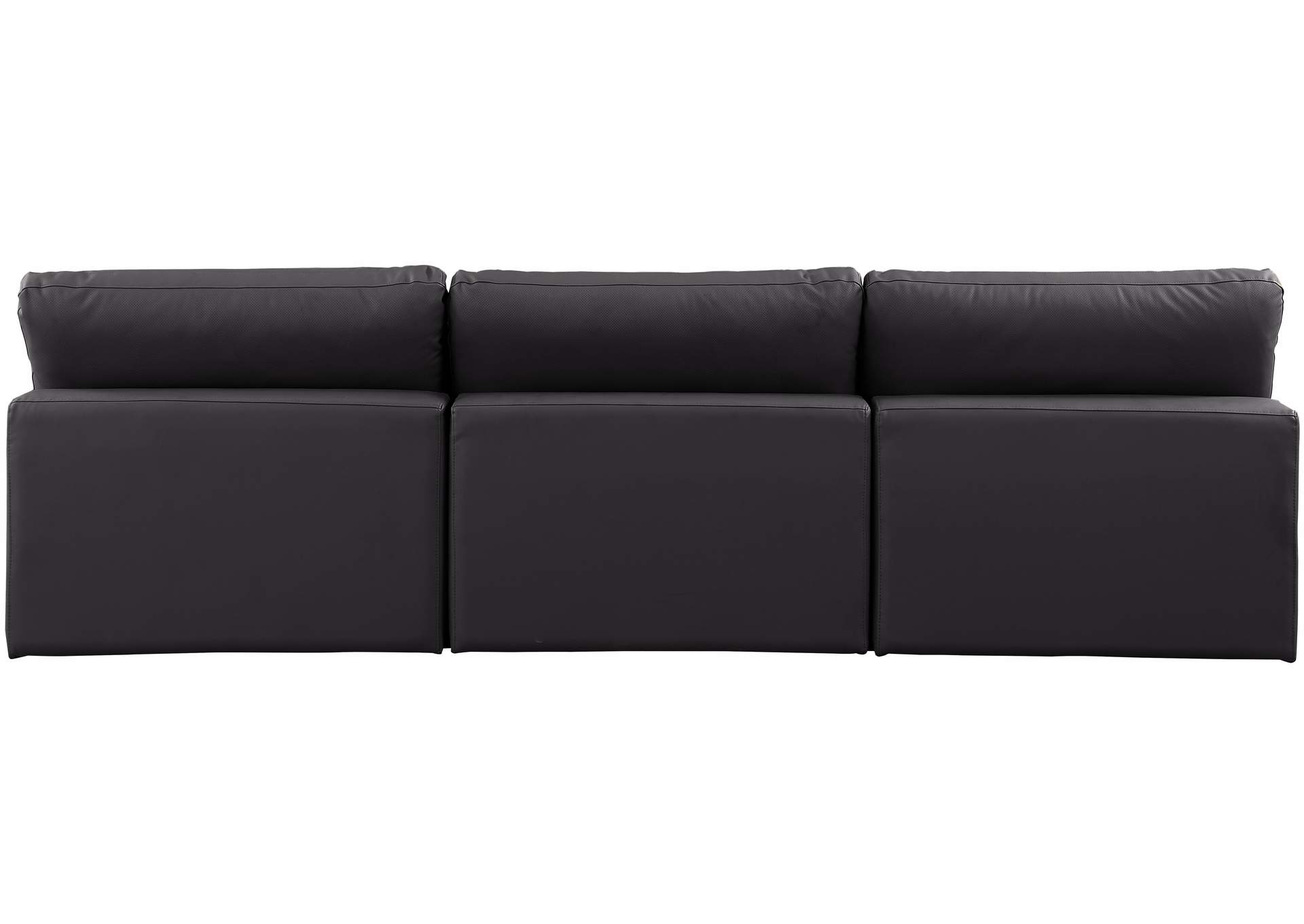 Comfy Black Faux Leather Modular Sofa,Meridian Furniture