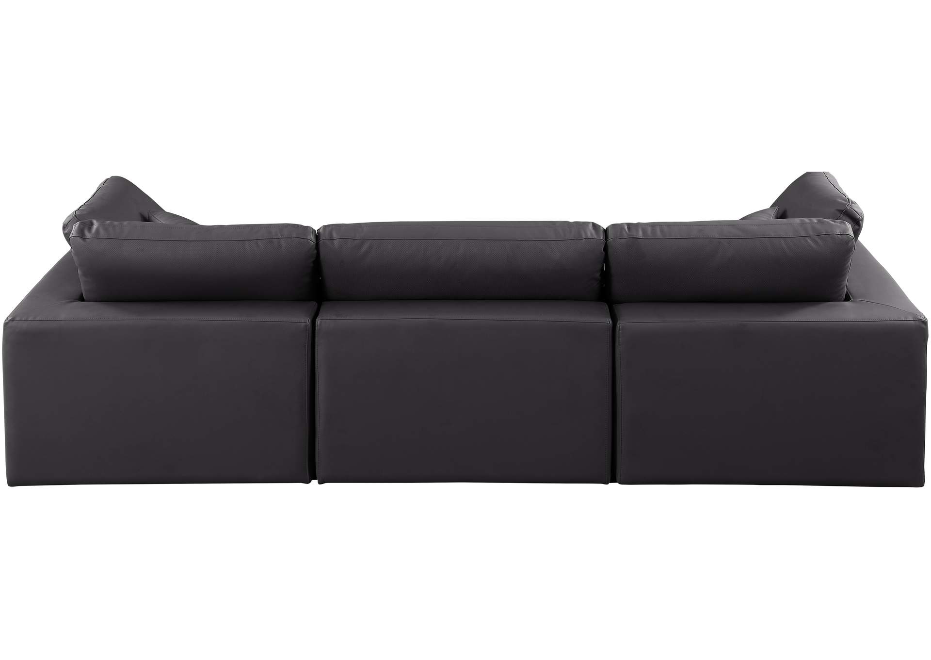 Comfy Black Faux Leather Modular Sofa,Meridian Furniture