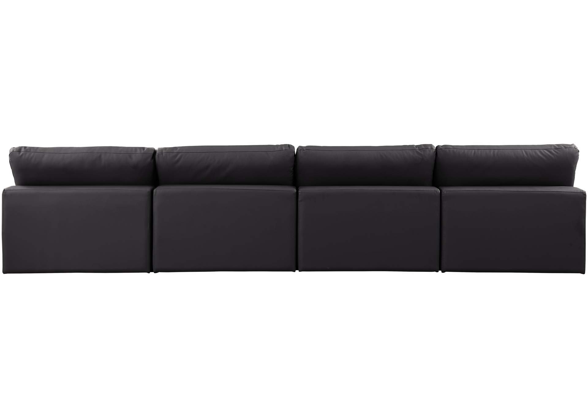 Comfy Black Faux Leather Modular Sofa,Meridian Furniture