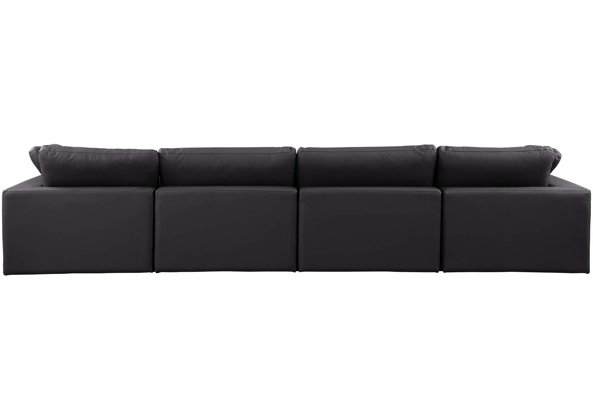 Comfy Black Faux Leather Modular Sofa,Meridian Furniture